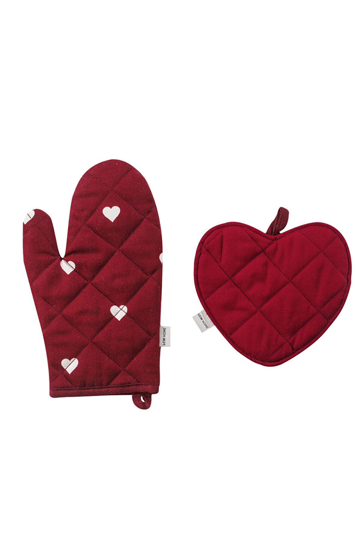 LC Waikiki-Create Your Style with Uzg Store |   Heart Printed Oven Mitts and Tongs 4