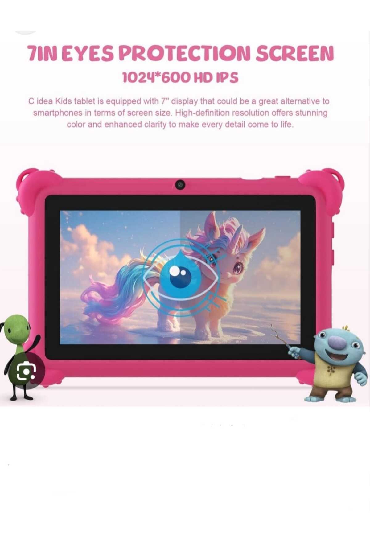 CIDEA-C idea CM88 Android Kids Smart Tablet 7-Inch Display,256 GB ROM,Wi-Fi and Bluetooth Built-in Stand, 2