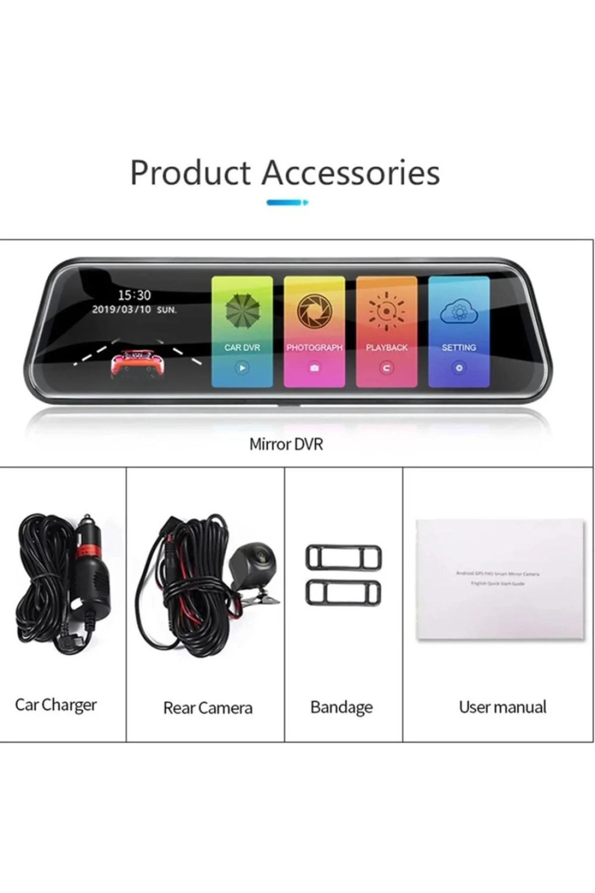 Denx-4K dash cam with touchscreen, advanced night vision, and 170° lens for high-quality front and rear recording 4
