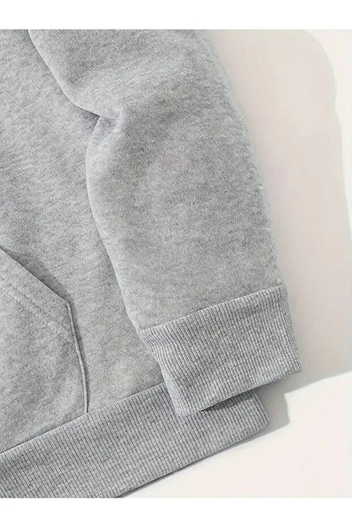 Elvino  Brooklyn 72 Baskılı Kadın/Erkek Unisex Oversize Kapüşonlu 3iplik Gri Sweatshirt - Görsel 3