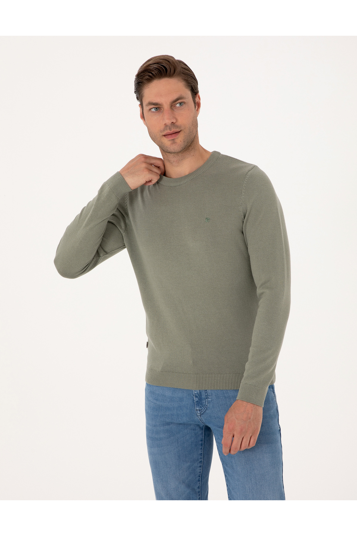 پیر کاردین ژاکت بافتنی پایه Sage Slim Fit Crew 50314192-VR255