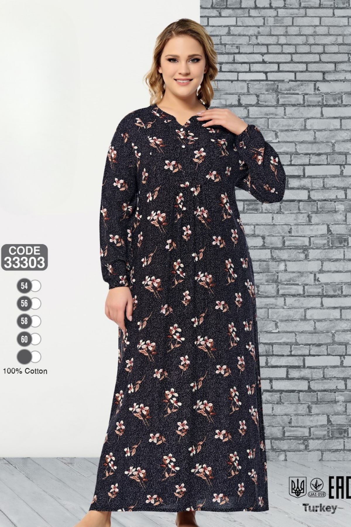 Juliet Deluxe Kadın Büyük Beden %100 Pamuklu Kumaş Uzun Elbise