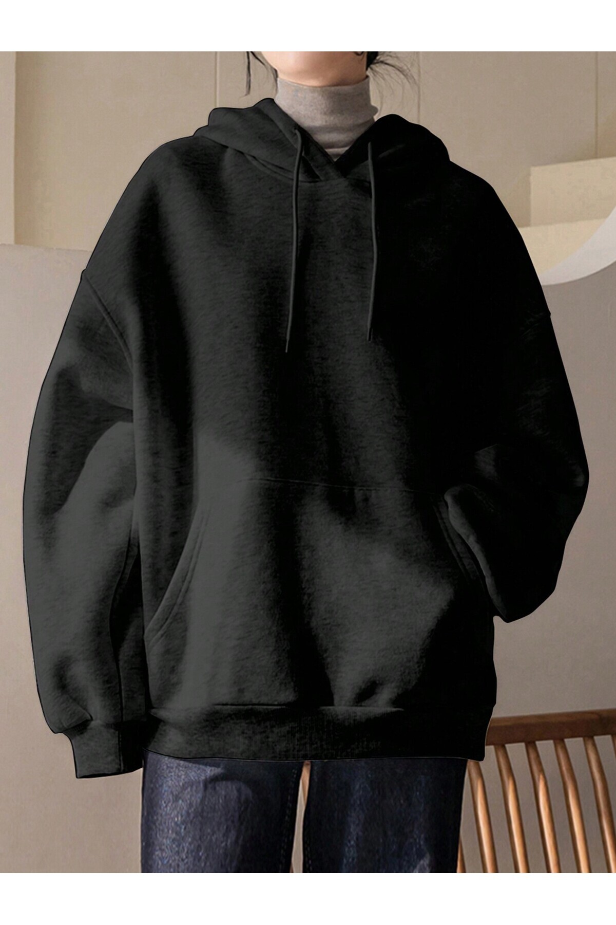 EYAX MODA KADIN KAPÜŞONLU SWEATSHIRT - Büyük Beden Sweatshirt