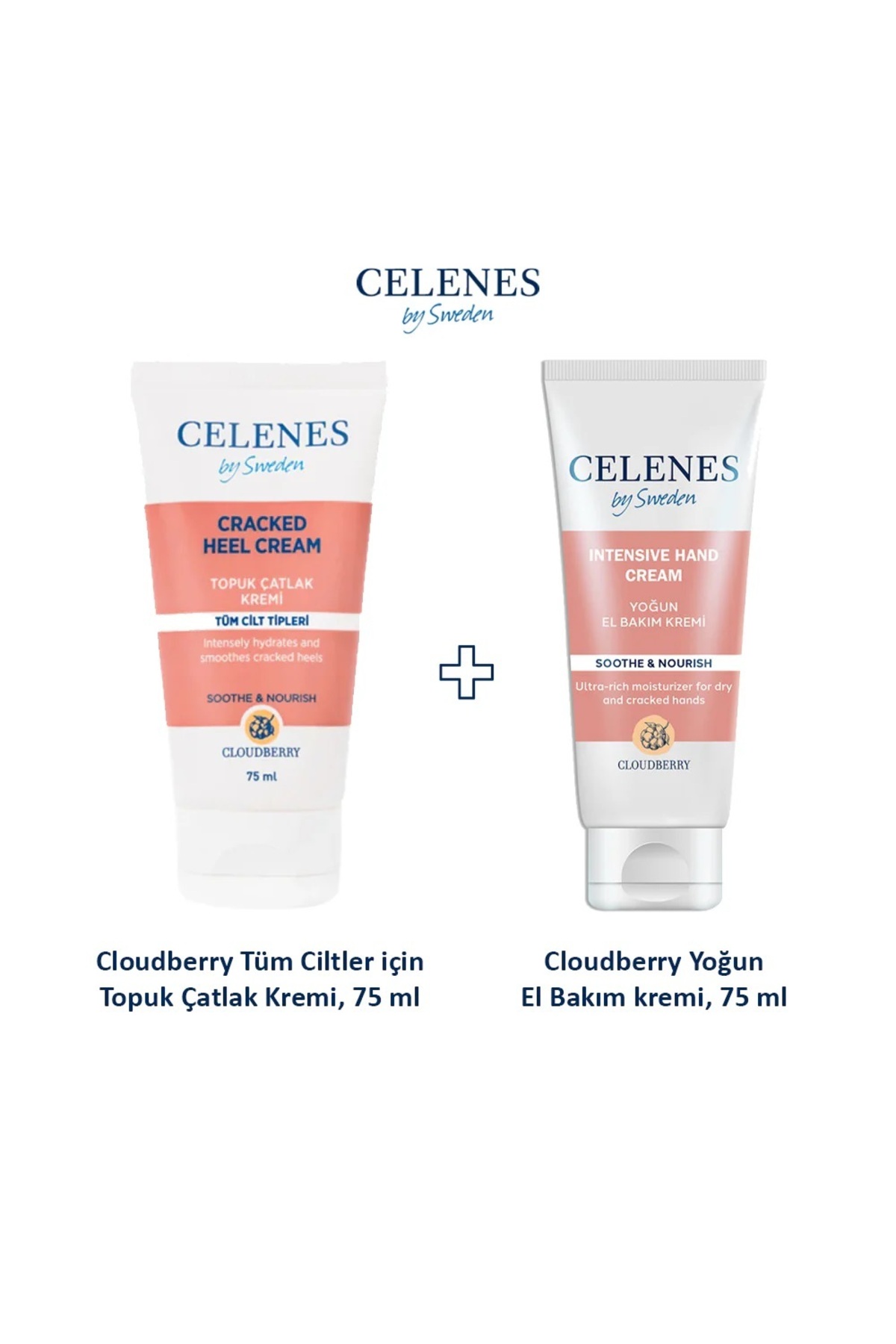 celenes by sweden Cloudberry Yoğun El Bakım Kremi Kuru Ve Hassas Ciltler, 75 Ml + Topuk Çatlak Kremi, 75 Ml 2'Li Set — SET0001