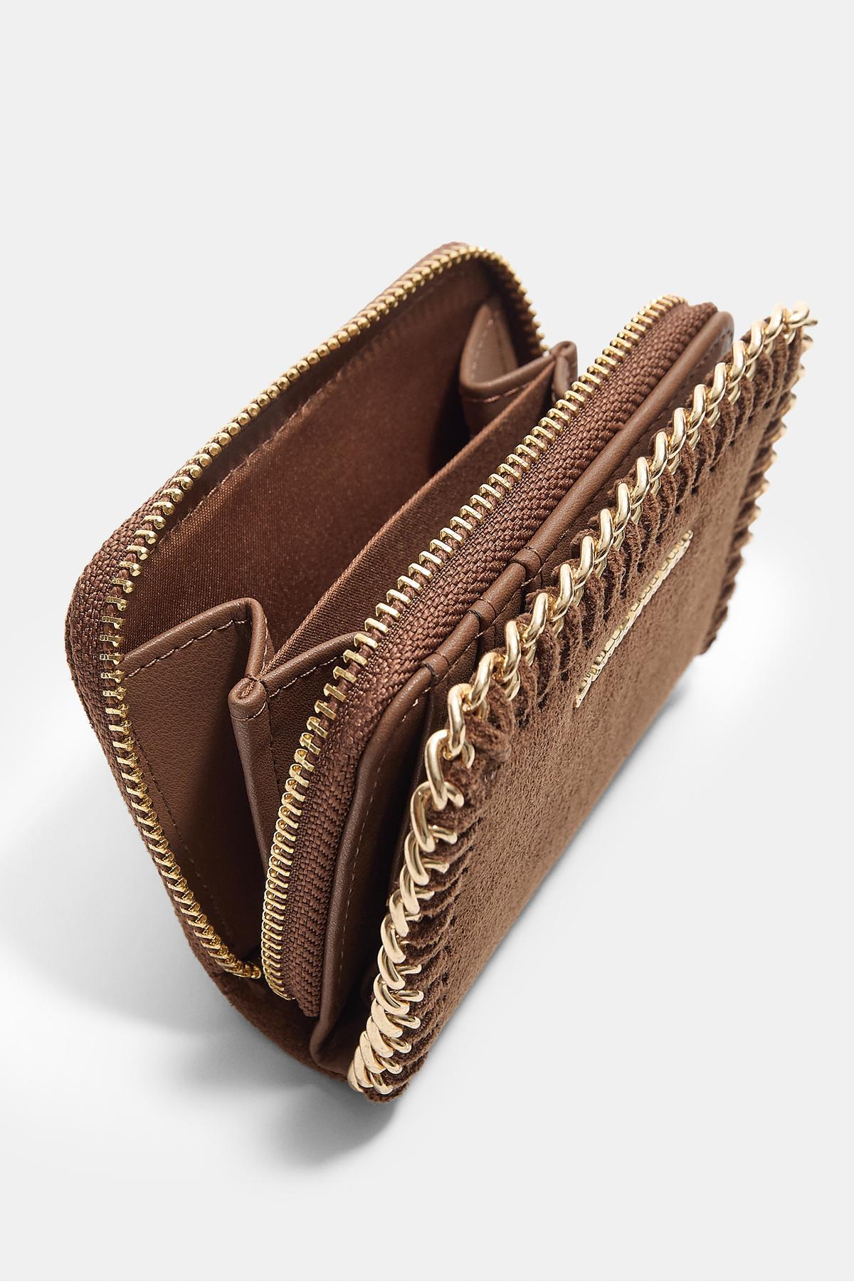 Stradivarius  Zincir Detaylı Fermuarlı Cüzdan - Görsel 3