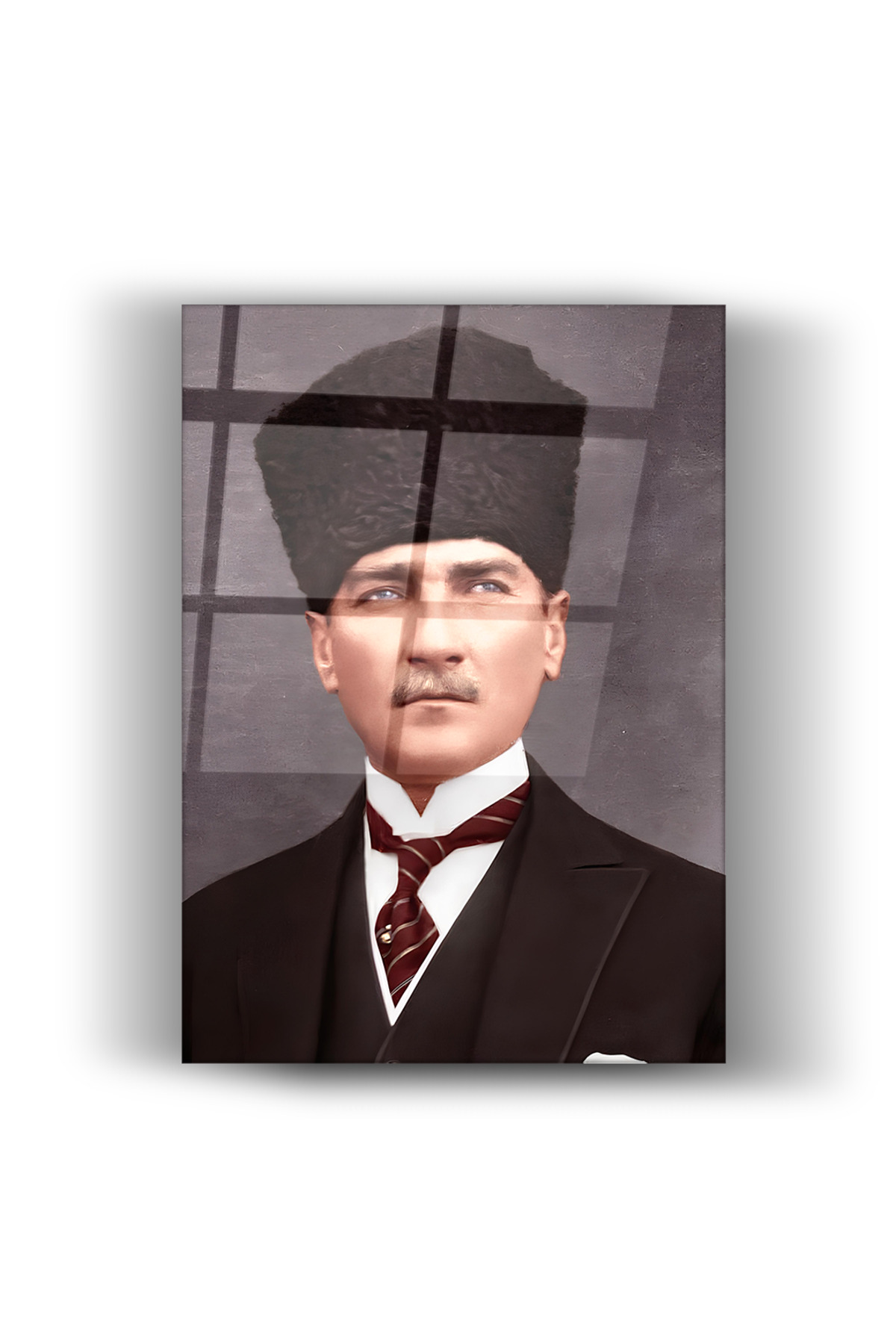 Mustafa Kemal Atatürk Portre-Cam Tablo-Ofis-Ev-Okul- Duvar Dekorasyon