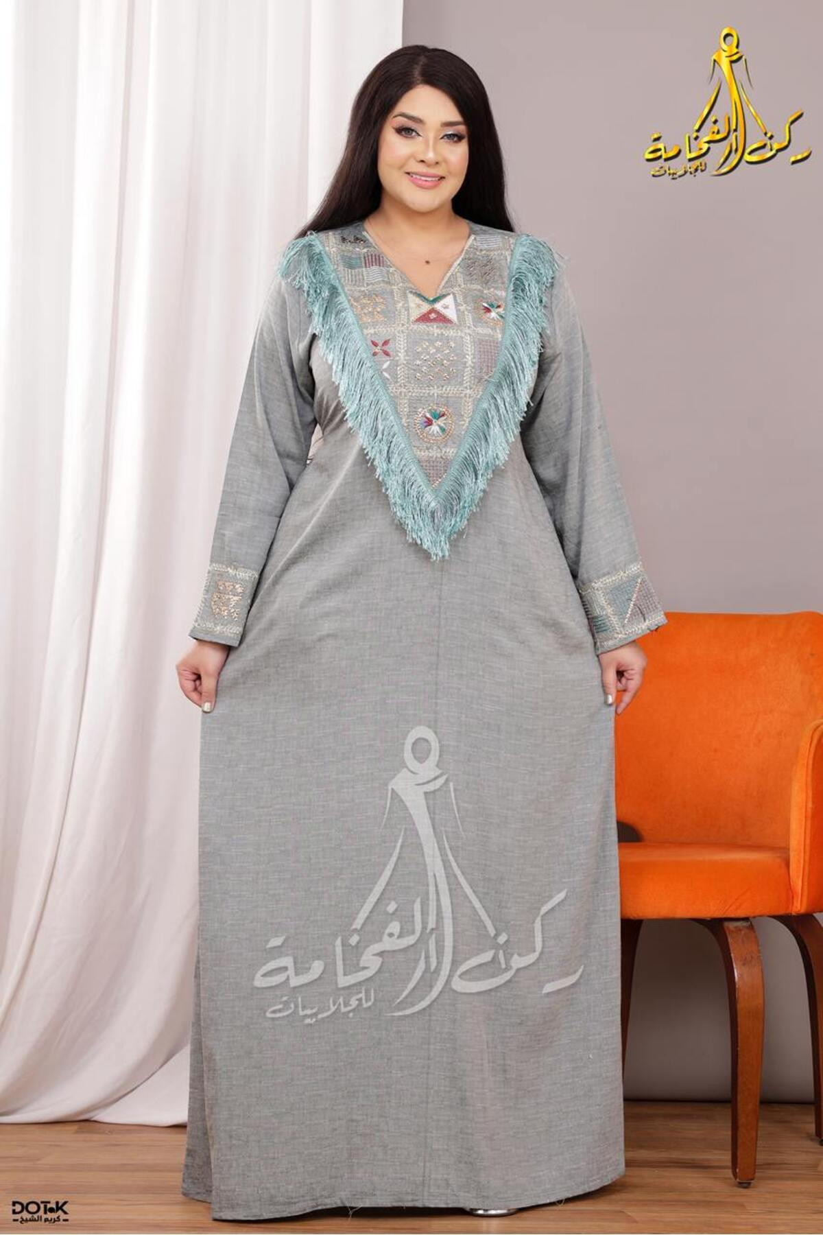 Generies-Linen abaya made of light and comfortable linen material with an elegant and modern design, ideal for everyday use 2