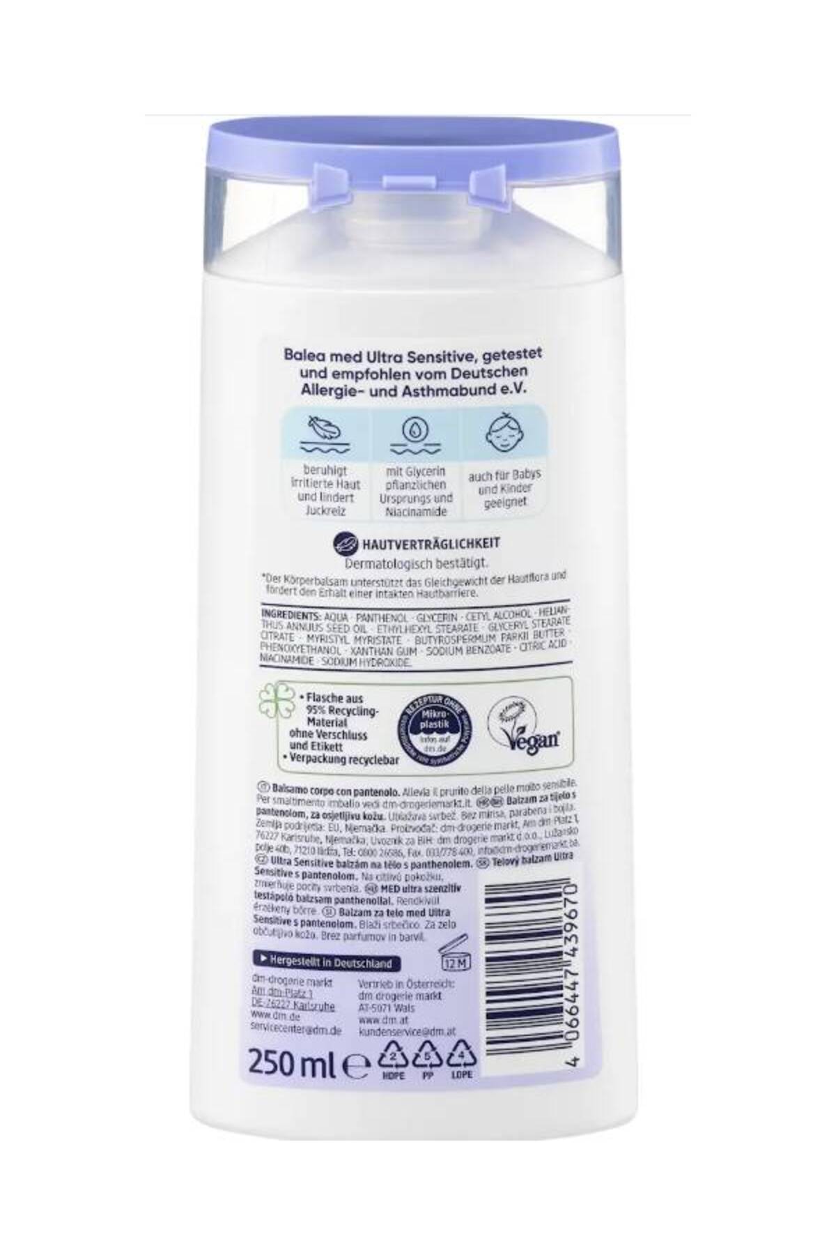 BALEA Med 250 ml Ultra Hassas Pantenollü Vücut Losyonu 250 ML BEBEKLER VE ÇOCUKLARADA UYGUNDUR fotoğrafı 2 (önizleme)