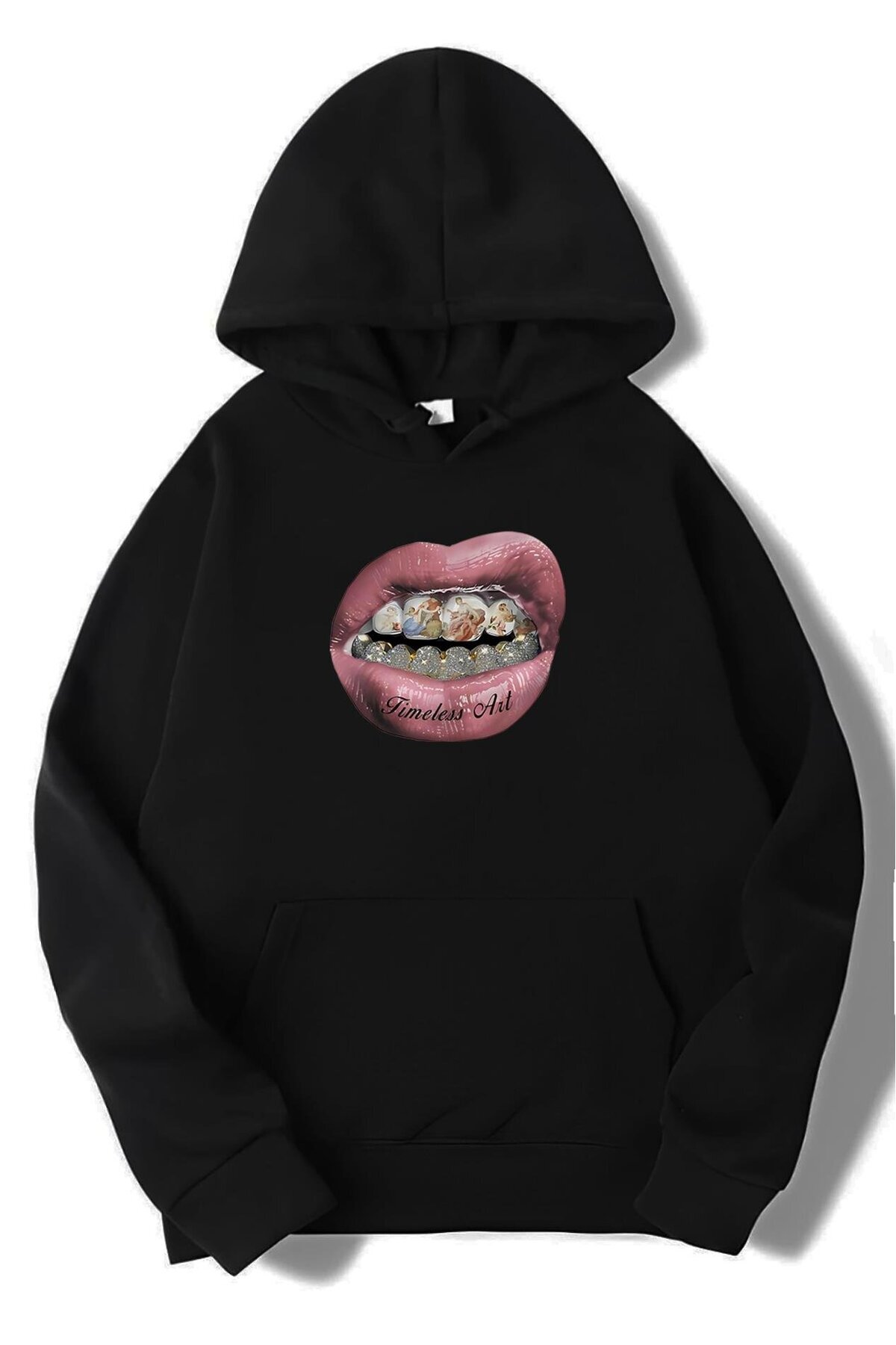 BRZ COLLECTION Unisex Oversize Timeless Art Hoodie Black- Trendyol