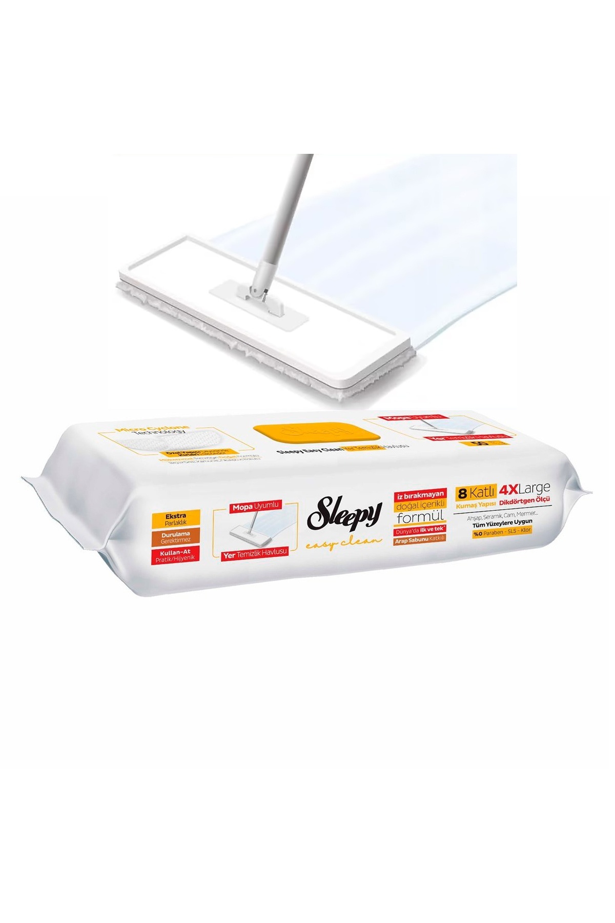 Sleepy Șervețele Mop 50 buc – Cu Herbal Soap, Curățare și Strălucire Podele