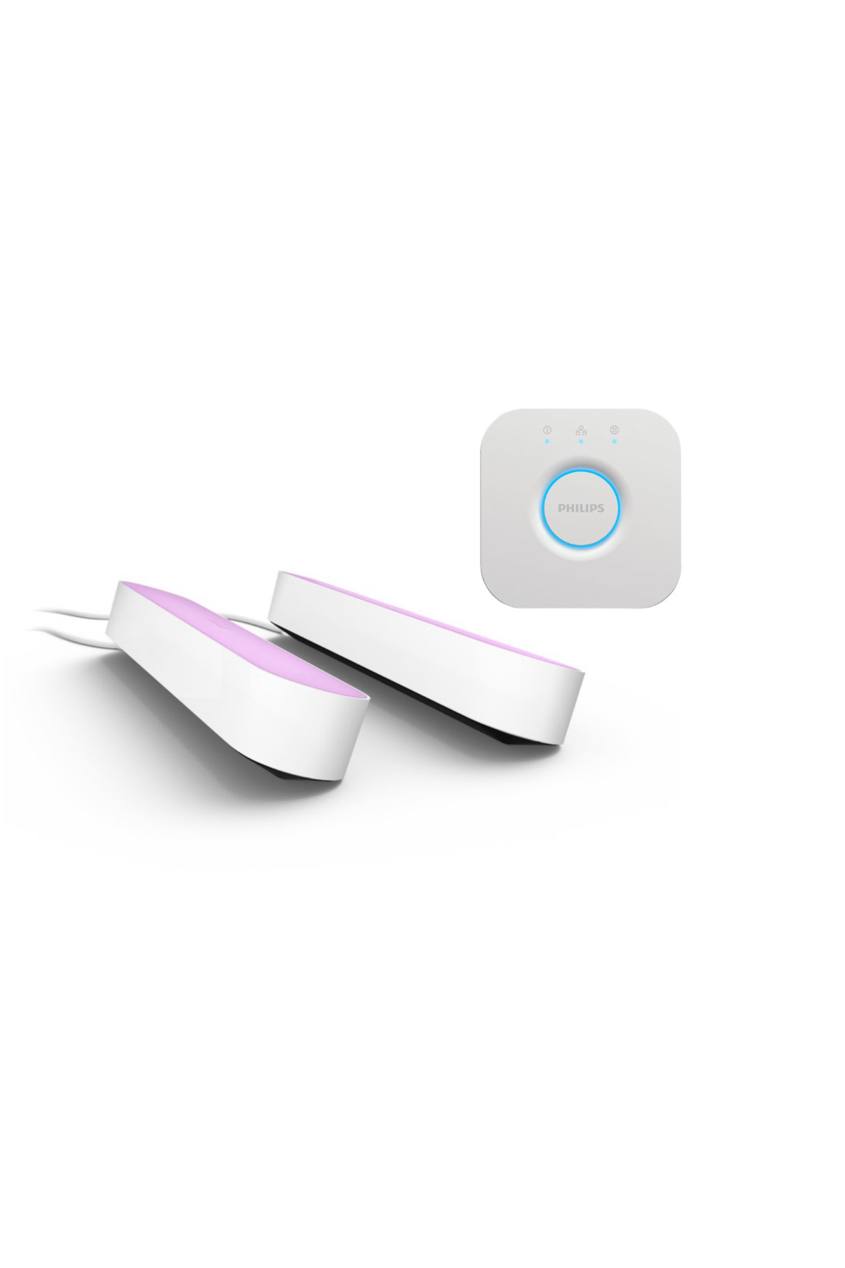 Philips Hue Beyaz ve Renkli Ambians Play Akıllı Çubuk Lamba İkili Paket ve Hue Bridge