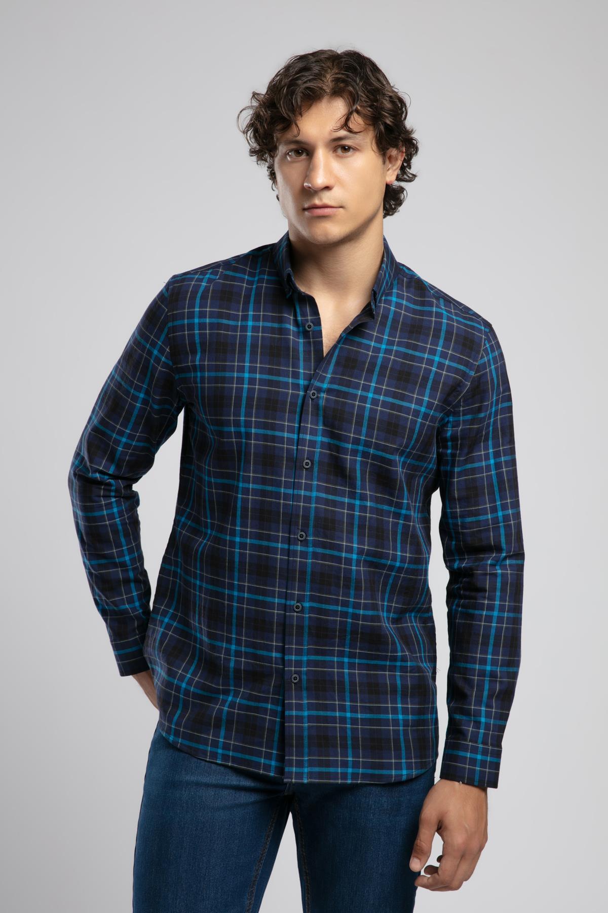 پیراهن مردانه شطرنجی آستین بلند | لی کوپر Lee Cooper 261 LCM 241075 - تصویر 2