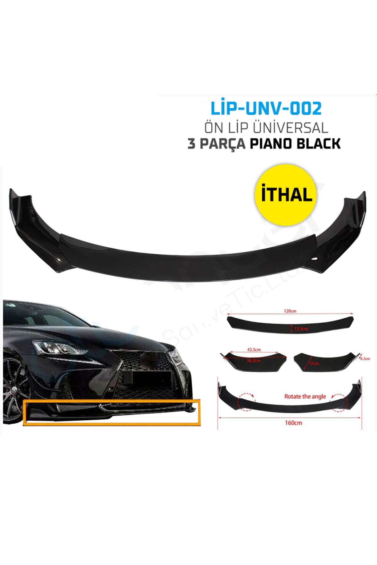 Genel Markalar Chevrolet Cruze Uyumlu Batman 3 Parça Piano Black Tampon ...