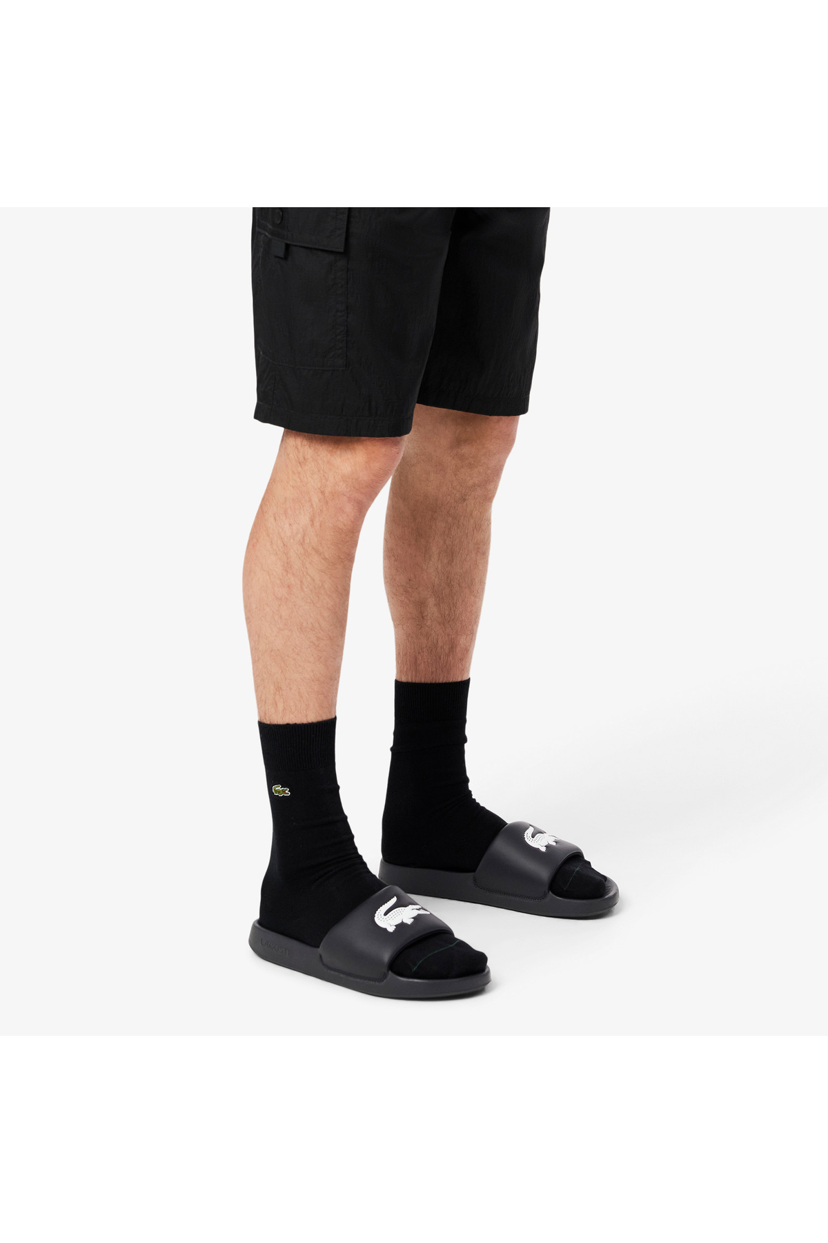Lacoste Serve Slide 1.0 Erkek Siyah Terlik görsel 7