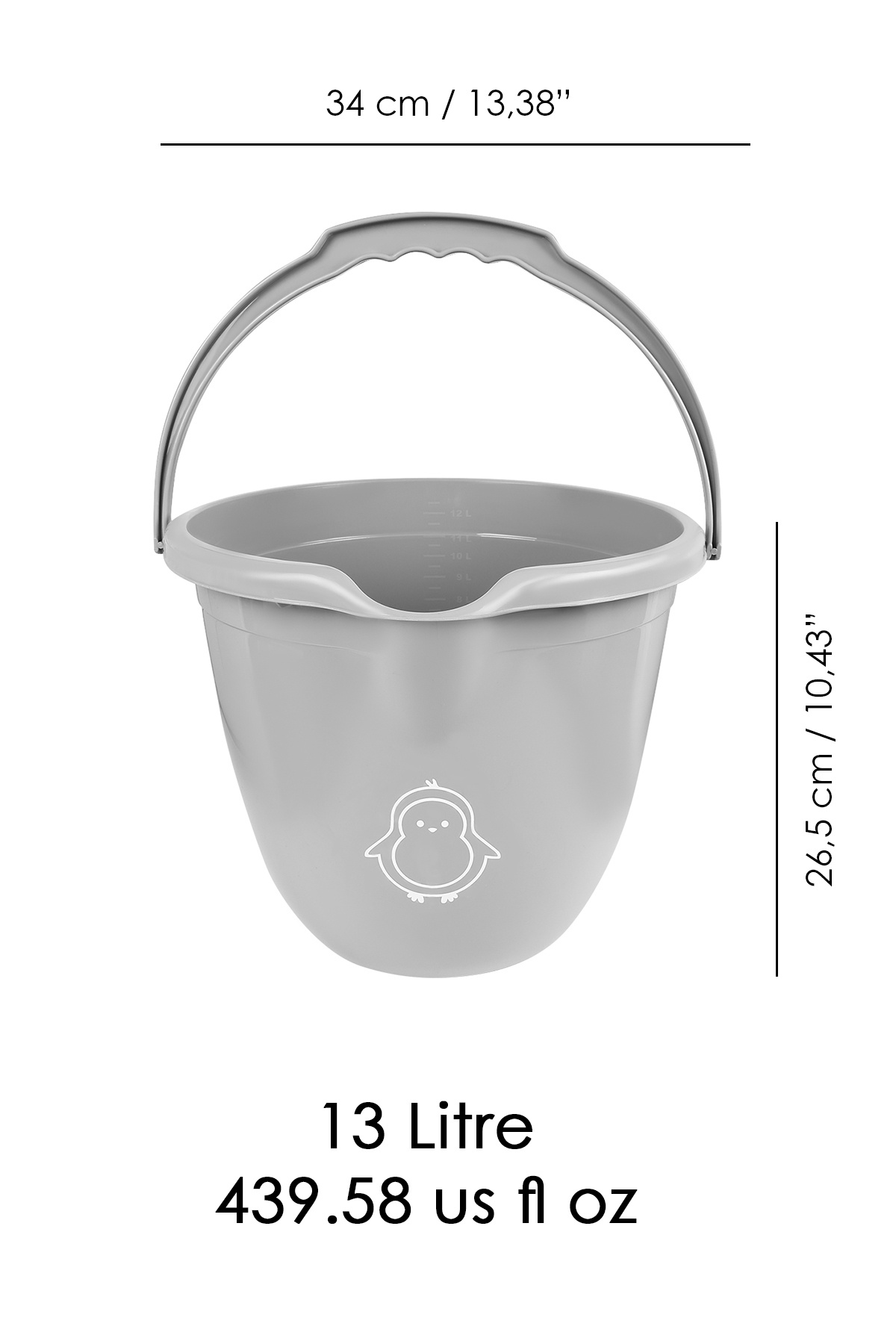 Meleni Baby 2'li Bebek Banyo Seti - Figürlü Banyo Su Kovası - Maşrapa - Gri fotoğrafı 7 (önizleme)