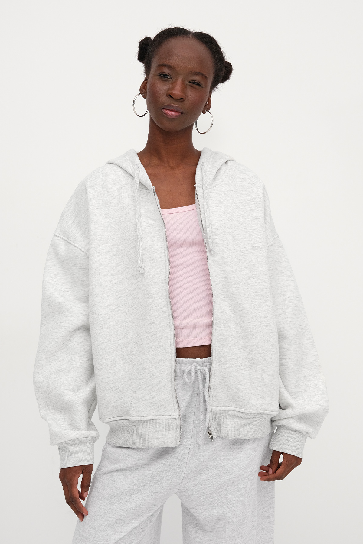 Addax  Fermuarlı Şardonlu Sweatshirt H12054 - Görsel 6