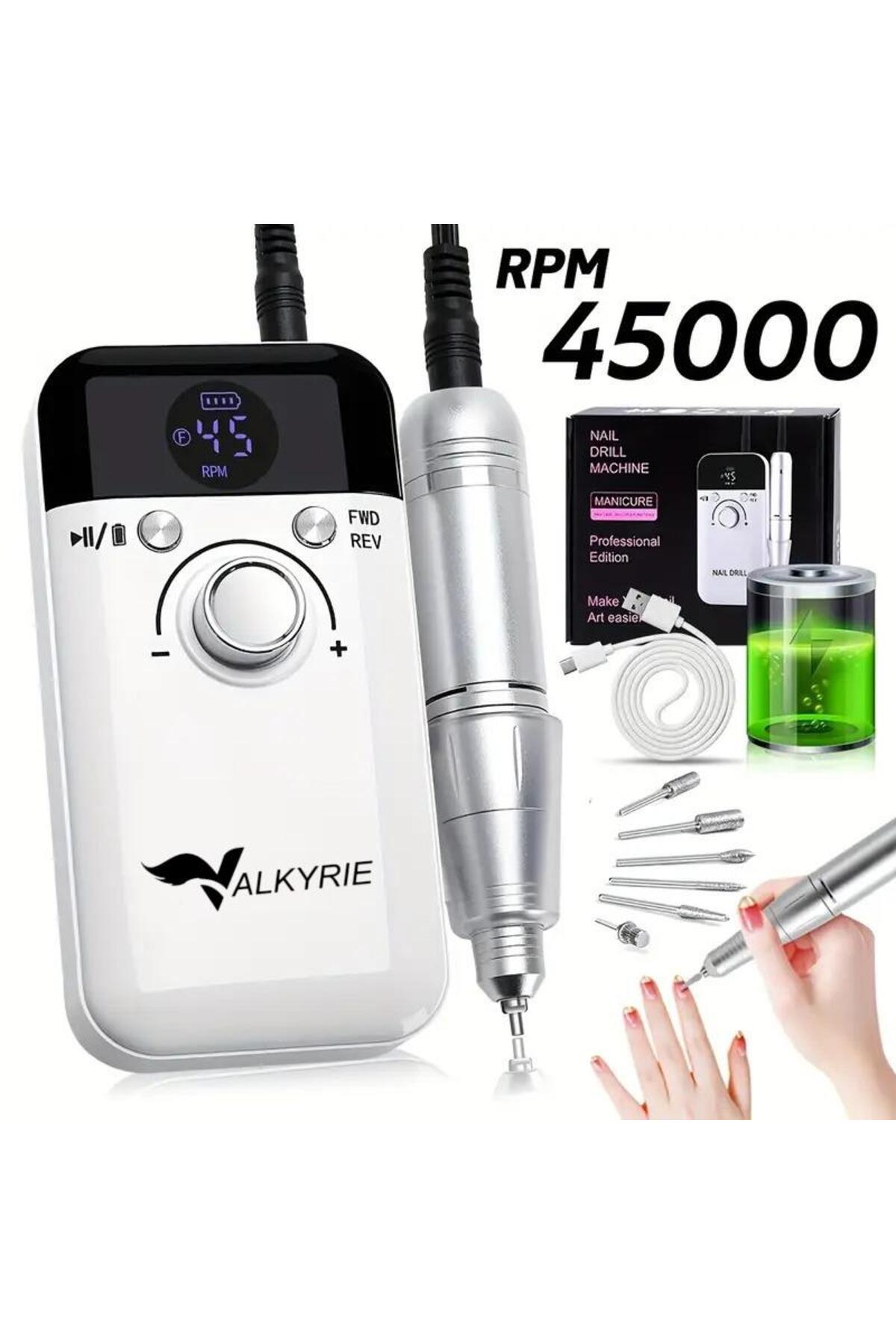 دستگاه فرز ناخن قابل شارژ حرفه ای ۴۵۰۰۰ دور در دقیقه، LCD، ۲۰۰۰ میلی آمپر ساعت، دستگاه مانیکور و پدیکور قابل حمل — دستگاه مانیکور V6 — تصویر 9 از 9