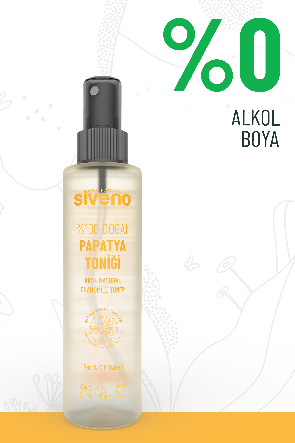 %100 Doğal Papatya Suyu Saç Aydınlatıcı Etkili Arındırıcı Rahatlatıcı Saç ve Cilt toniği 150 ml — MSIV-000197 — تصویر 3 از 8