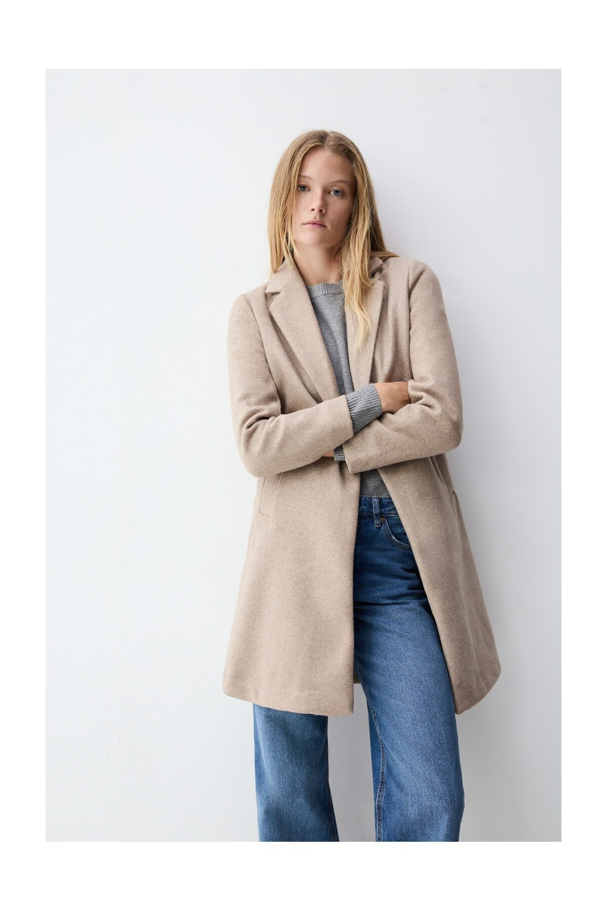 LEFTIES Kobieta Podstawowy płaszcz z wełny syntetycznej