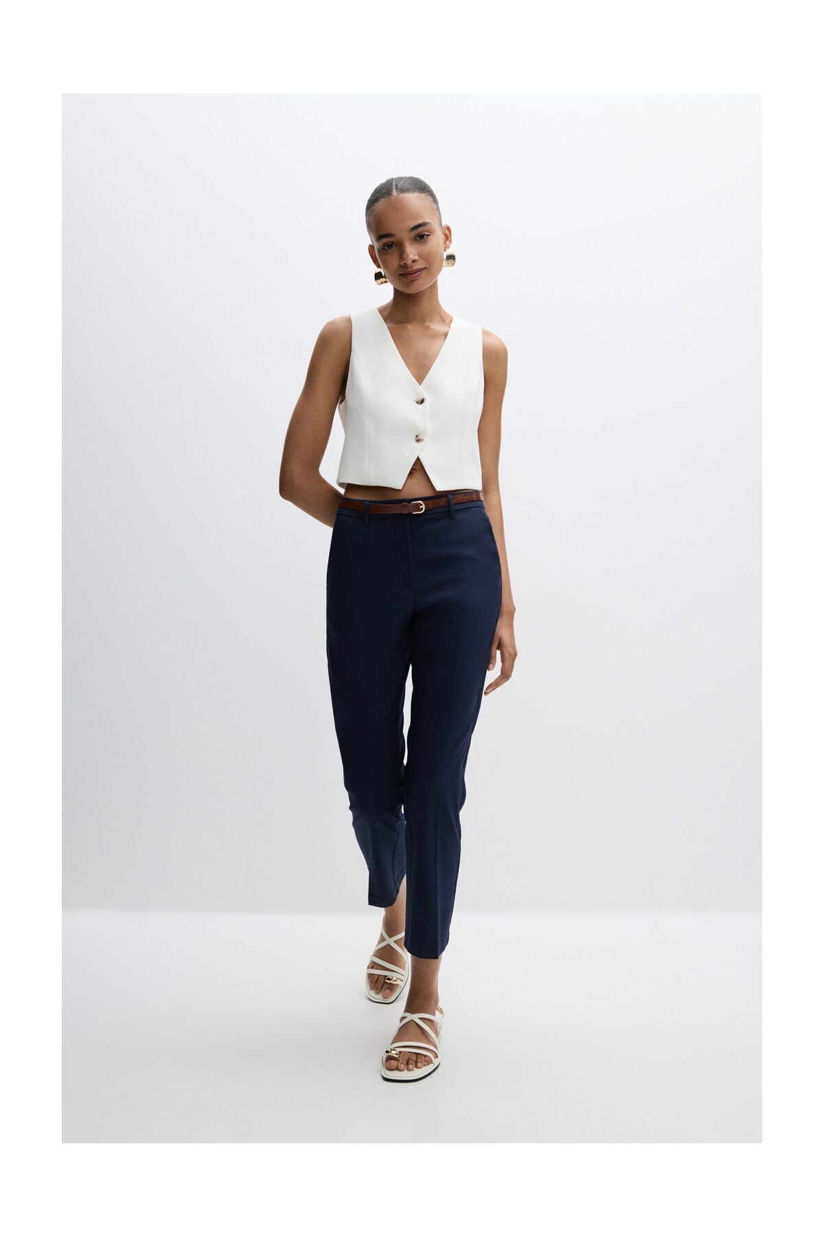 LEFTIES Spodnie chino z paskiem dla kobiet