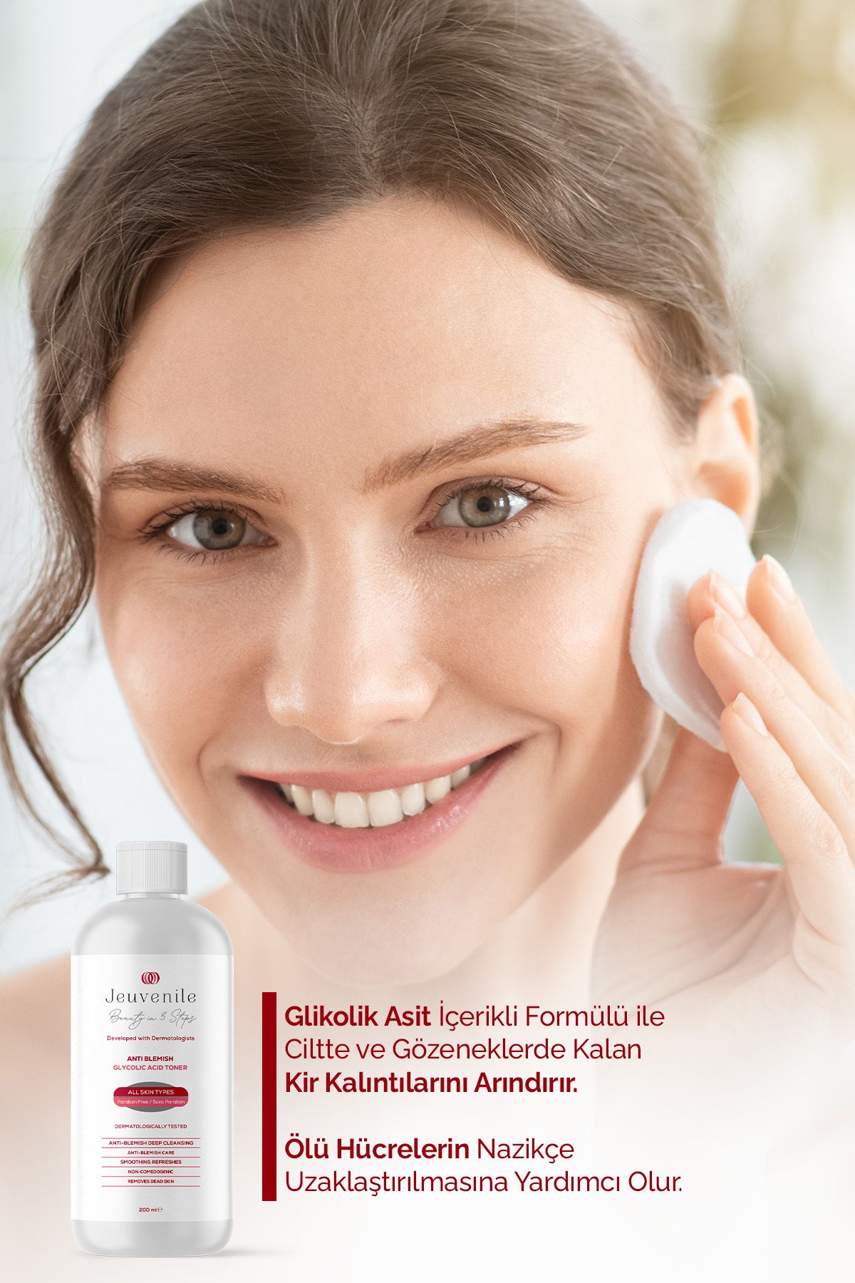 Glikolik Asit Tonik – Leke Karşıtı & Aydınlatıcı Tonik | Yüz Toniği | Gözenek Toniği | Akne Toniği | Sebum Dengeleyici Tonik | Arındırıcı Tonik | Siyah Nokta Toniği | Cilt Toniği | BHA Tonik — 8682397030338 — تصویر 3 از 4