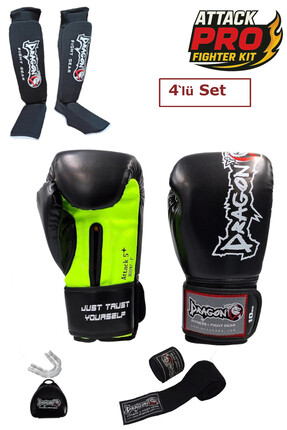 Dragondo Dragon Attack 5 Plus Profesyonel Boks Eldiveni 4'lü Set Boks Eldiven...