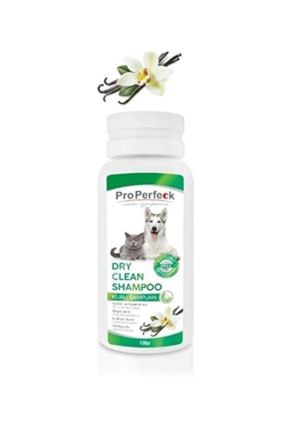 pro perfeck Kedi Köpek Kuru Toz Şampuan Vanilyalı Kokulu Pudra Koku Giderici
