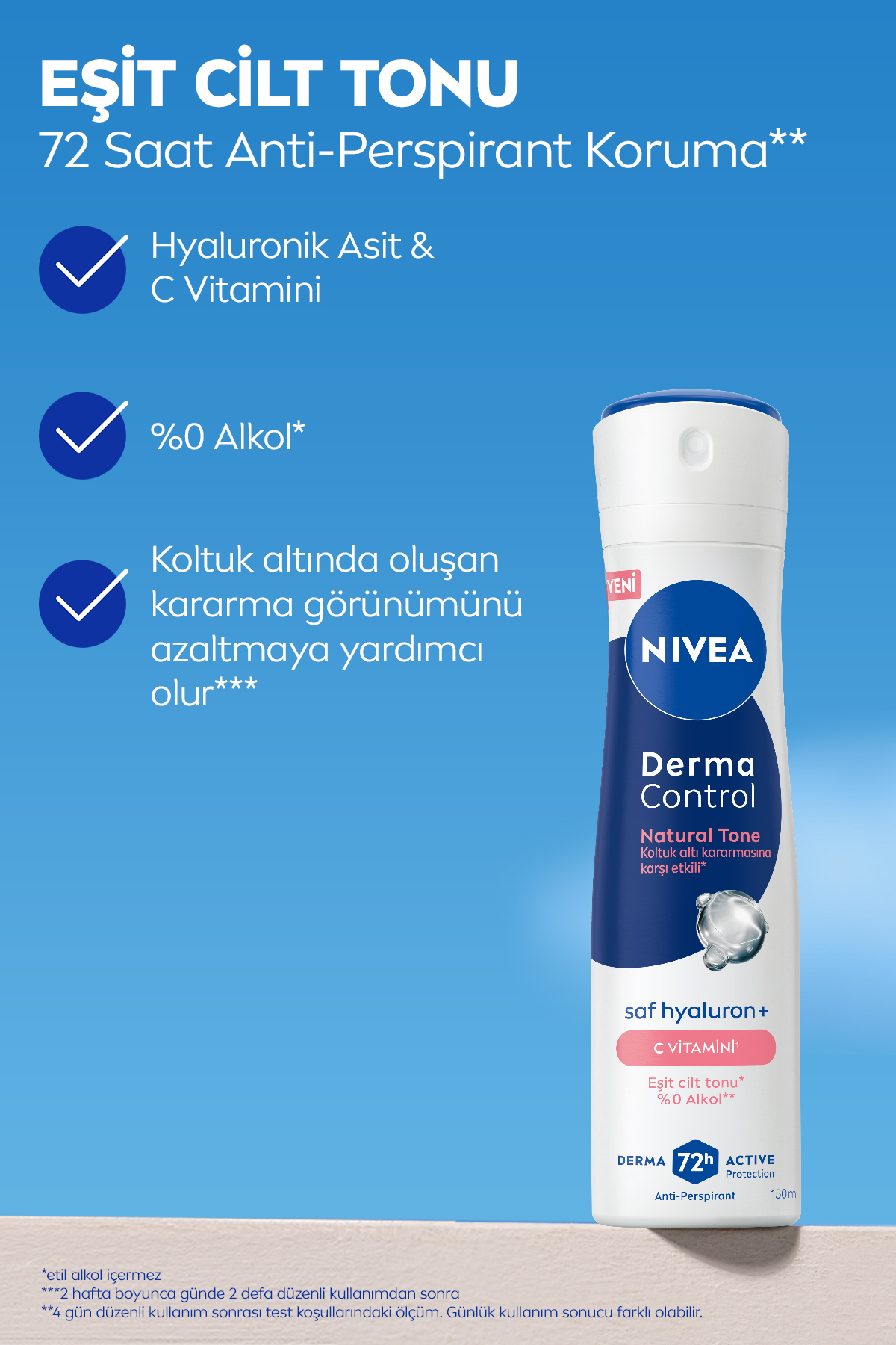 Kadın Sprey Deodorant Derma Control Natural Tone 150ml ve Q10 Sıkılaştırıcı Losyon 400ml, C Vitamini — SET.NVE.1218 — تصویر 6 از 9