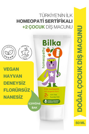 Bilkay Collection Bilka Çocuk Diş Macunu 2 Yaş+ Mandalina Aromalı–Florürsüz, ...