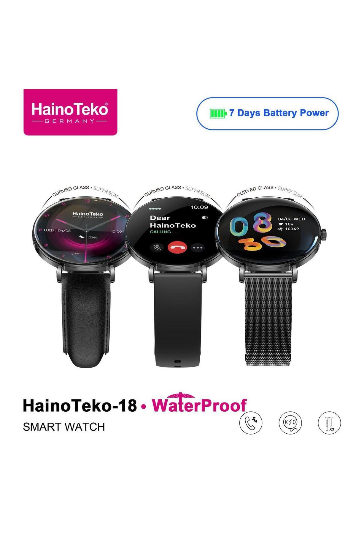 HAINOTEKO-HainoTeko-18 Smart Watch with AMOLED Display, Waterproof, with 3 Straps, Health Monitoring 5