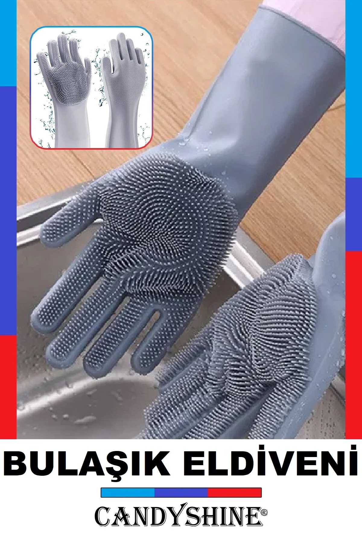 CandyShine Tırtıklı Sihirli Silikon Bulaşık Eldiveni