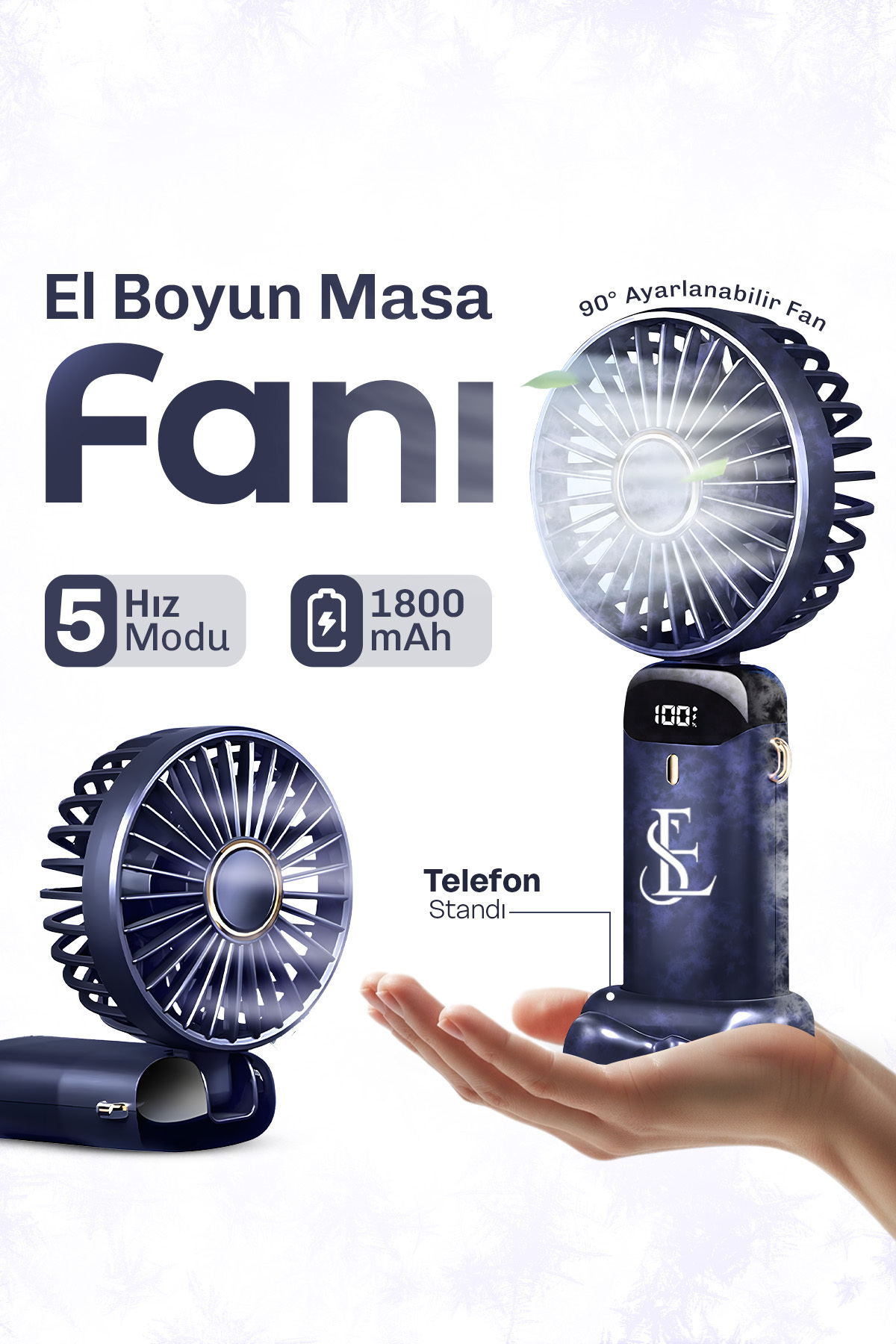 Rechargeable Mini Fan with Portable Lcd Display