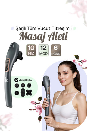 Mega Plus Şarjlı Tüm Vucut Sırt Bacak Omuz Titreşimli Masaj Aleti Kan Dolaşım...