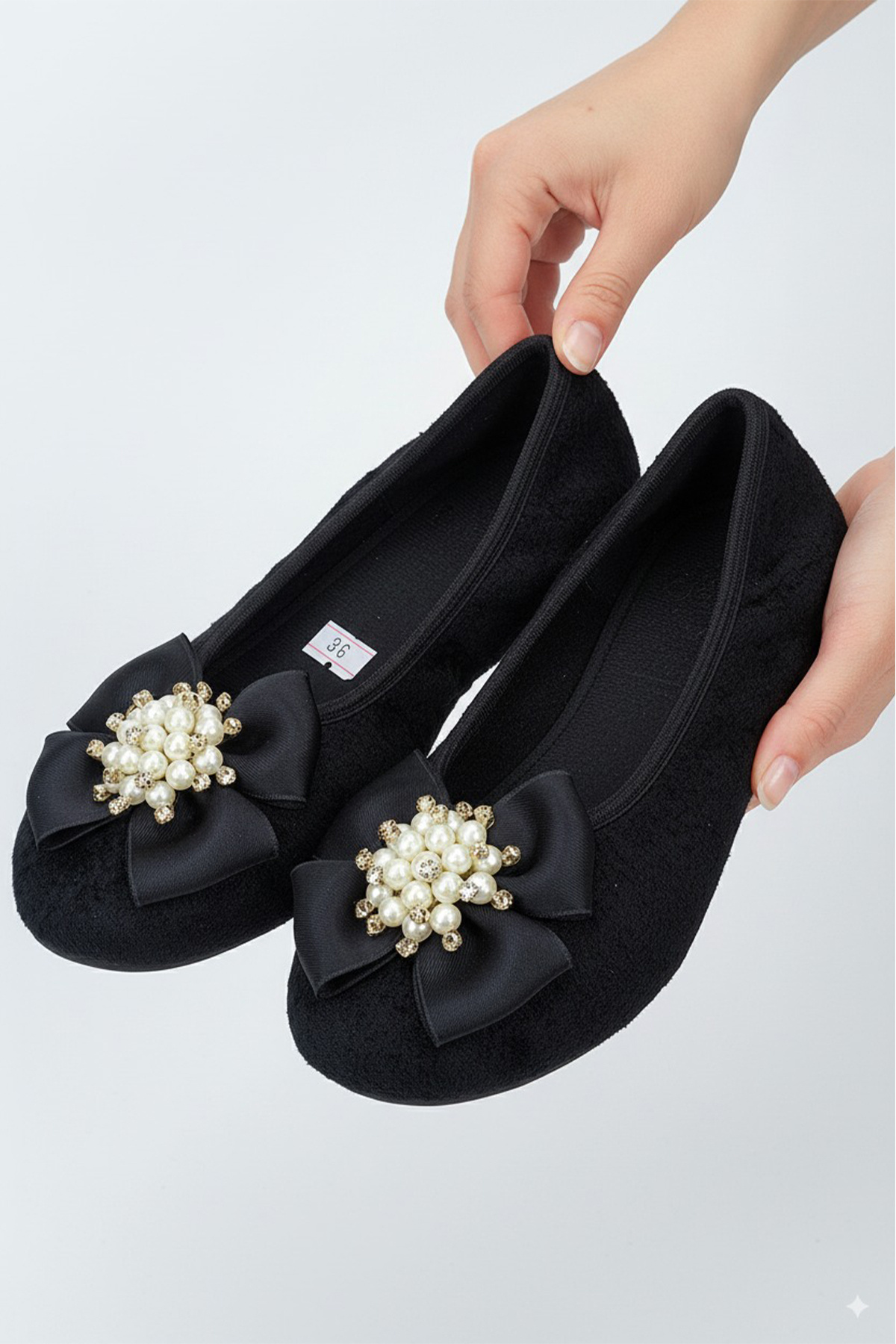 CEYDA SHOES Süslü Kadife Ev,hac, Umre Babeti, Hediye, Günlük Babet,tüylü Babet, Panduf, Patik, Gösteri Pisi Pisi