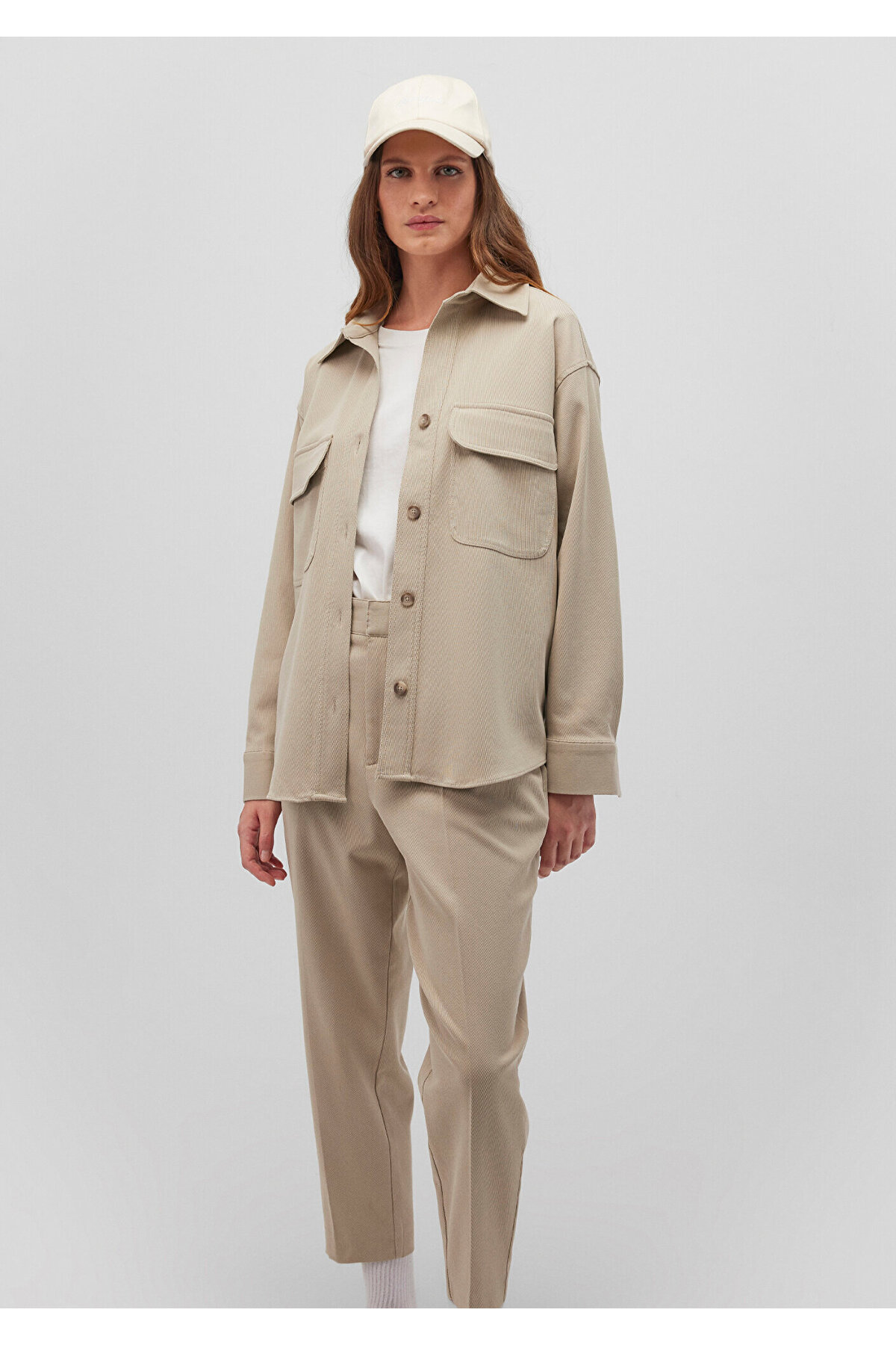 Mavi Lux Touch Bej Modal Gömlek Loose Fit / Bol Rahat Kesim 1210971-70322 — بژ