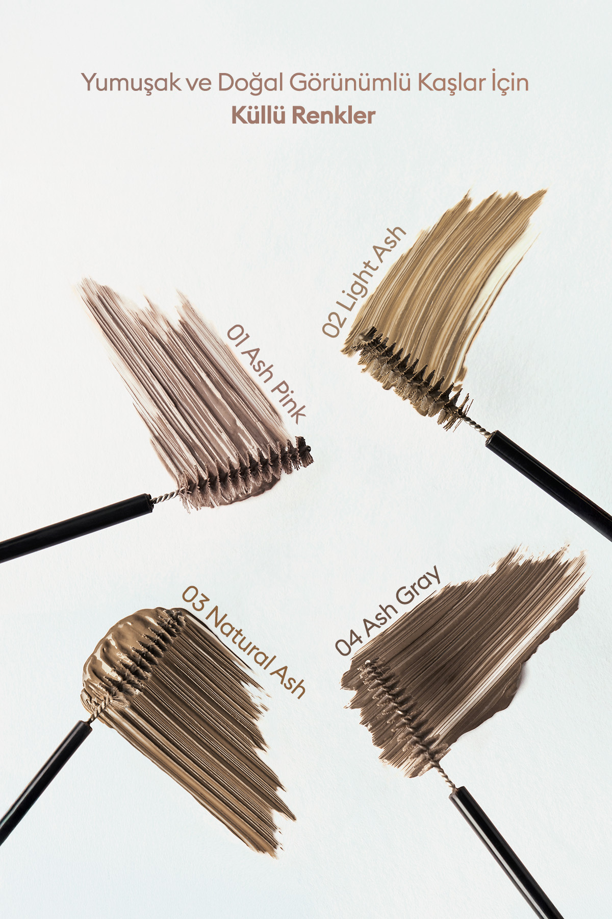 Ultra İnce Fırçalı, Yoğun Pigmentli Kaş Maskarası Kill Brow Slim Ash Browcara (01 Ash Pink) — قهوه‌ای 111608 — تصویر 5 از 9