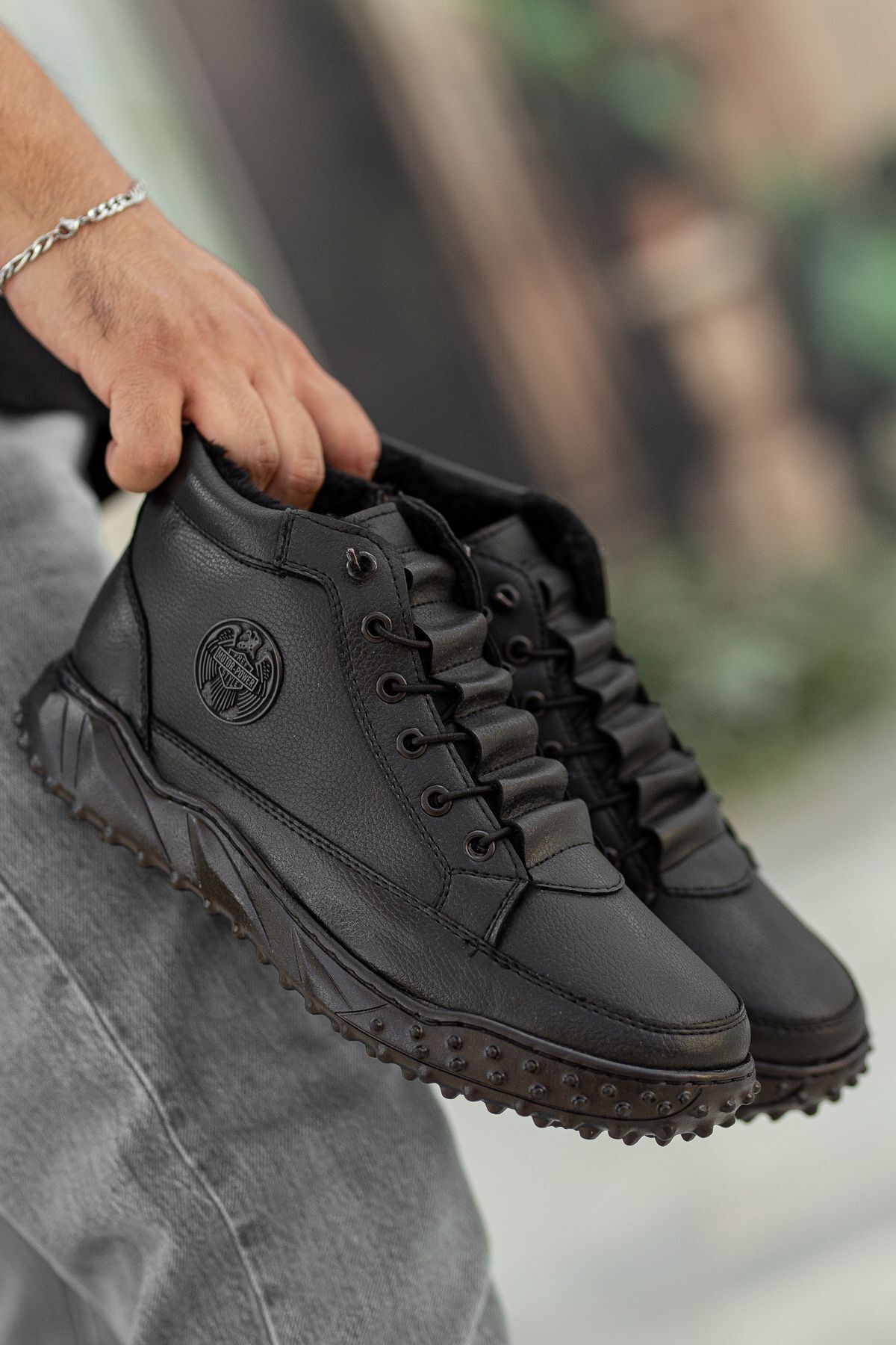 Sanvio Tarzkar  Siyah Günlük Su Geçirmez Dikişli Garantili Soğuğa Dayanıklı Sağlam Kaymaz Kauçuk Taban Erkek Bot - Görsel 5
