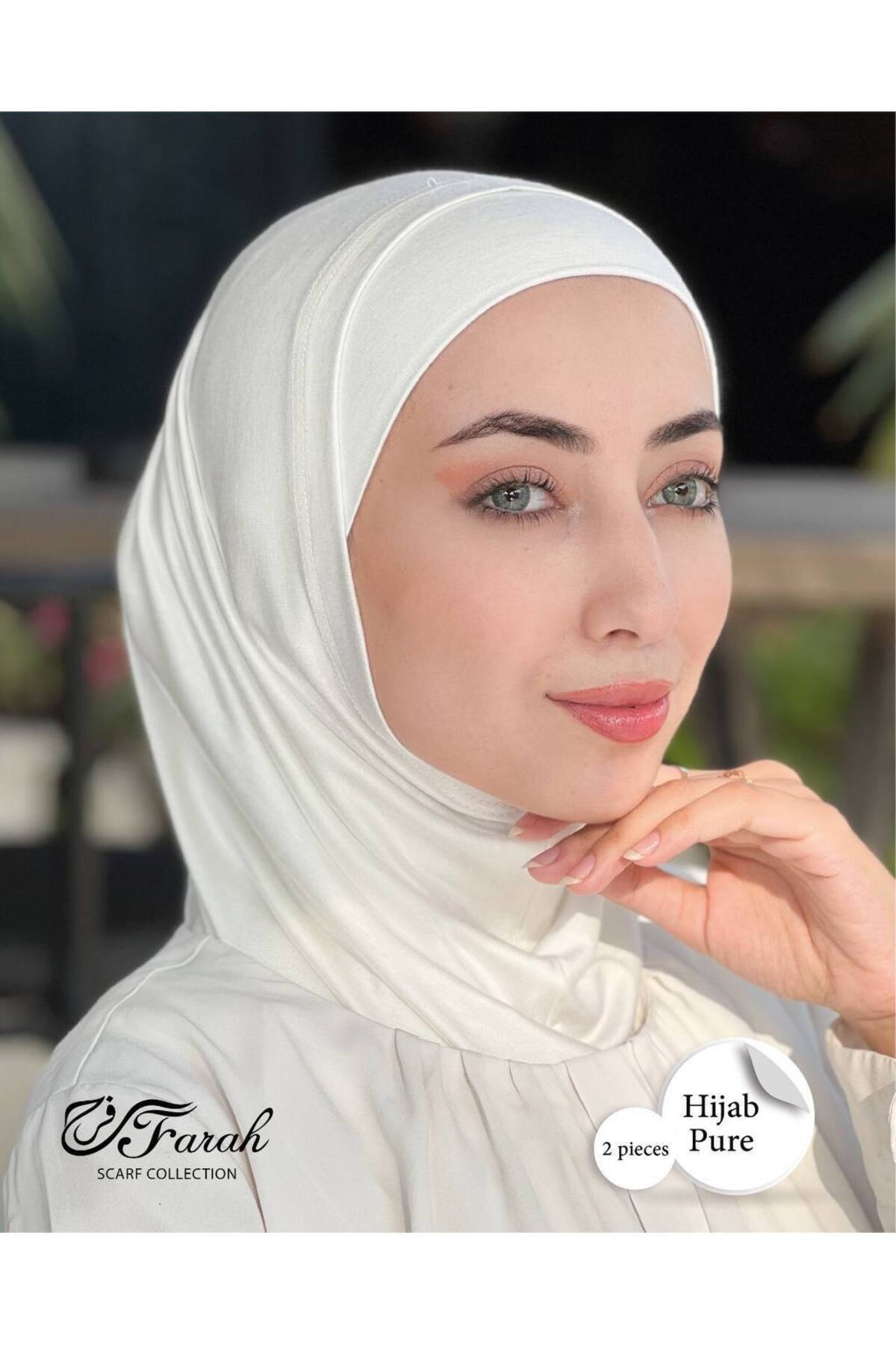 Be Smile&Happy-A set of 6 different colors of two-piece Syrian hijab consisting of (open bandana + hijab) 5