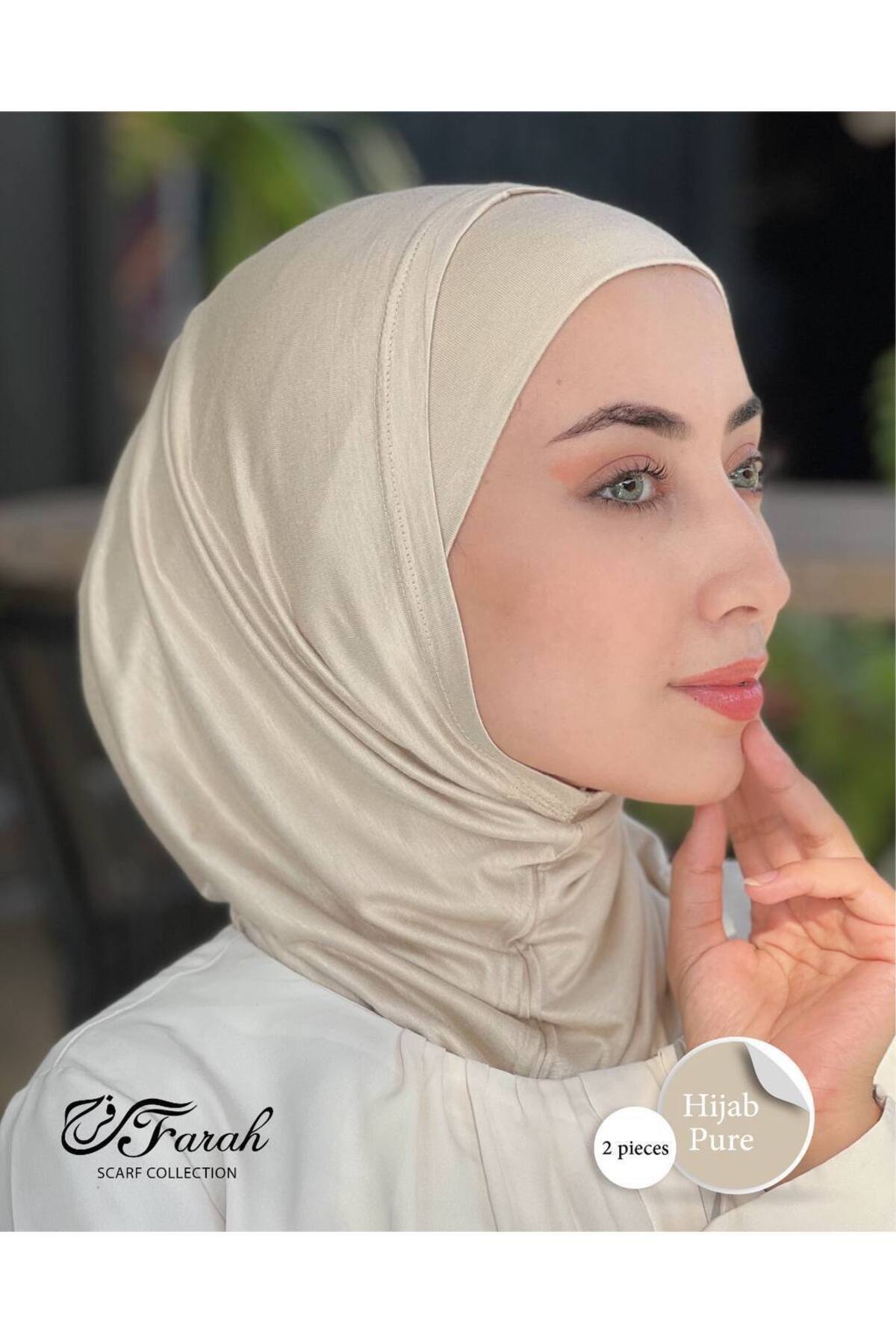 Be Smile&Happy-A set of 6 different colors of two-piece Syrian hijab consisting of (open bandana + hijab) 6