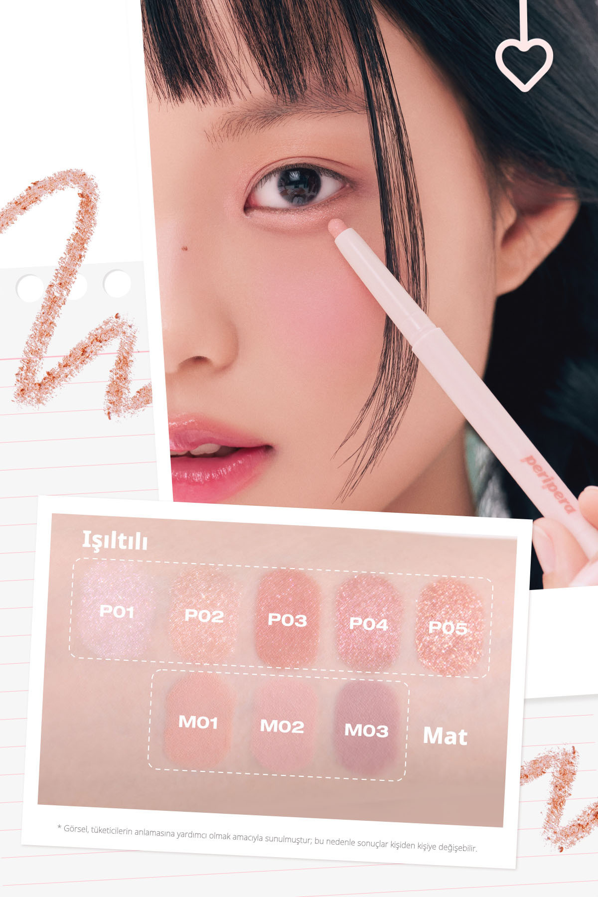 PERIPERA-قلم ظلال العيون سهل الاستخدام بدون تكتل (P02Shining Bubble) 6