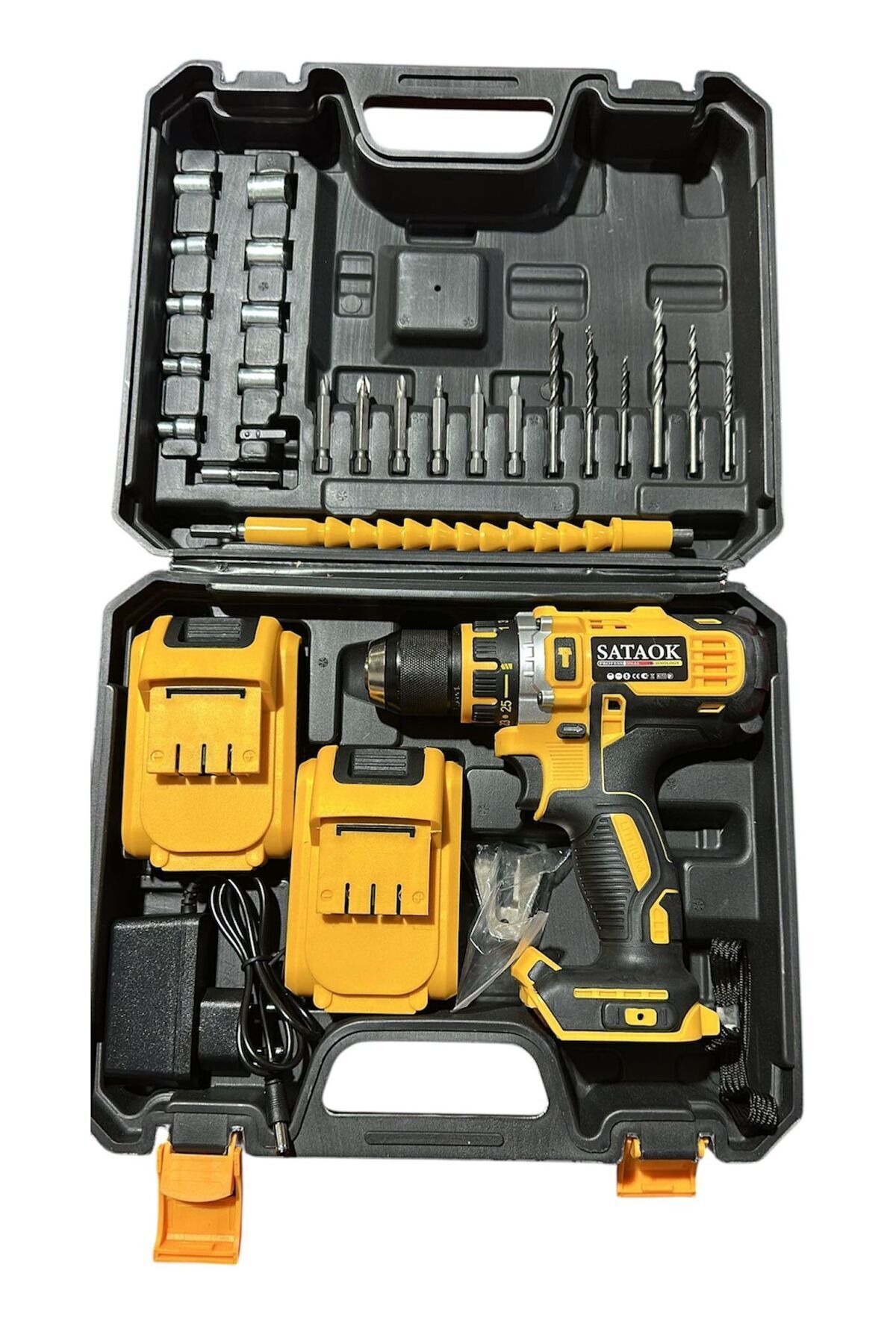 Sataok 36V 5Ah XR Metal Şanzıman Çelik Mandren Çift Akülü Şarjlı Matkap Akülü Vidalama
