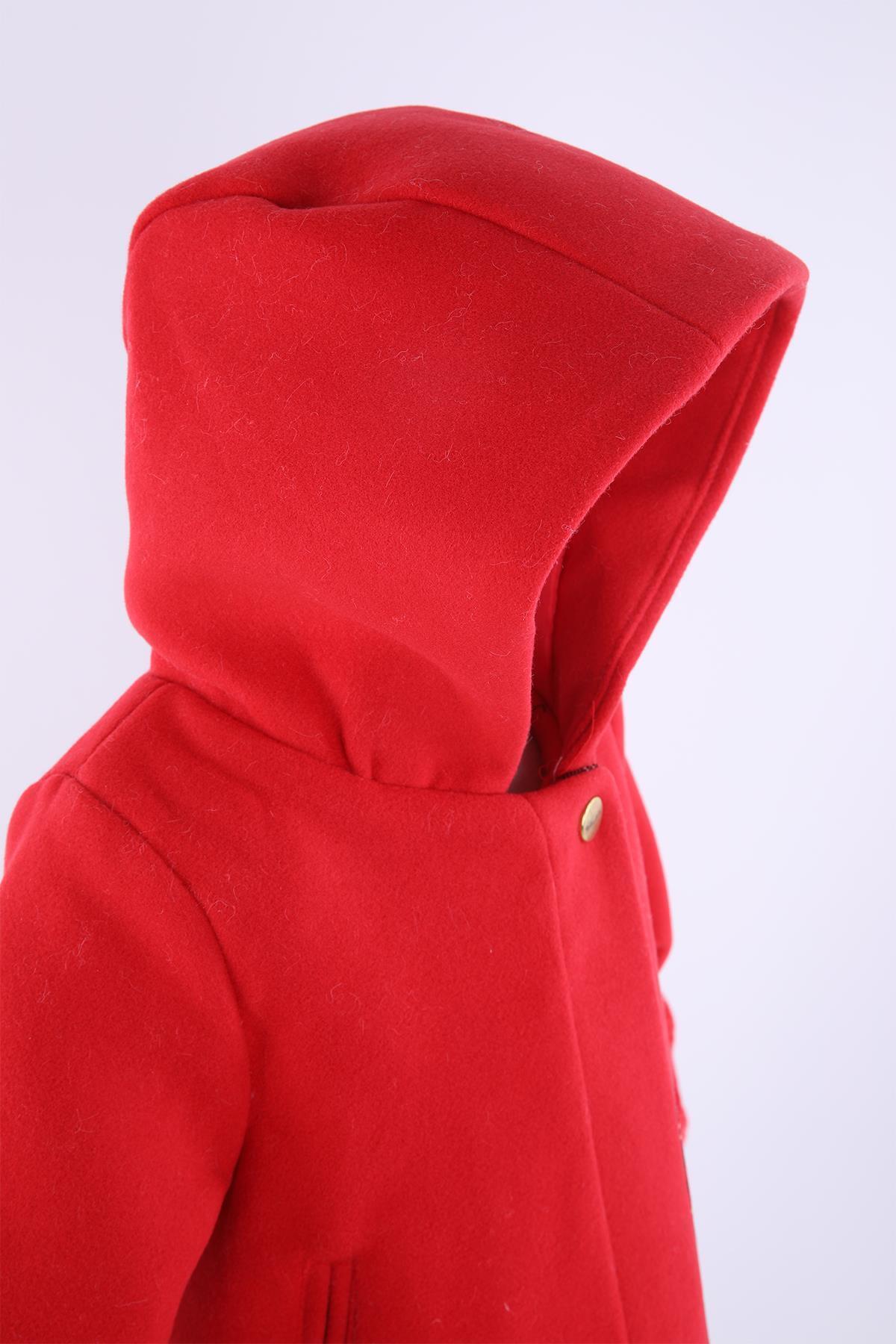 Babyhola Kız Bebek Çocuk Pamuk Astarlı Kapüşonlu Kürk Detaylı Kaşe Kaban Kışlık 13494 fotoğrafı 5 (önizleme)