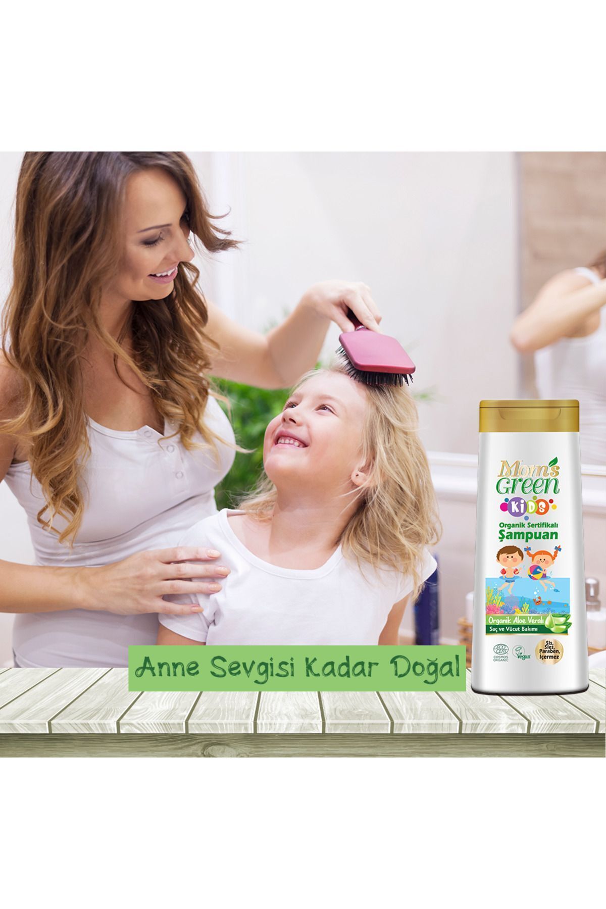 Mom's Green 2'li Kids - 400 ml Organik Sertifikalı Aloe Veralı Çocuk Şampuanı (400 ML X 2 ADET) fotoğrafı 3 (önizleme)