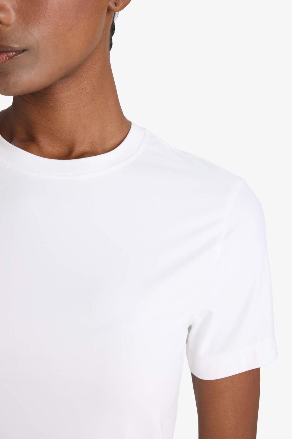 DeFacto-Тениска DeFactoFit Standard Fit с къс ръкав и кръгло деколте, обикновена, бяла, D2296AX25SP 5