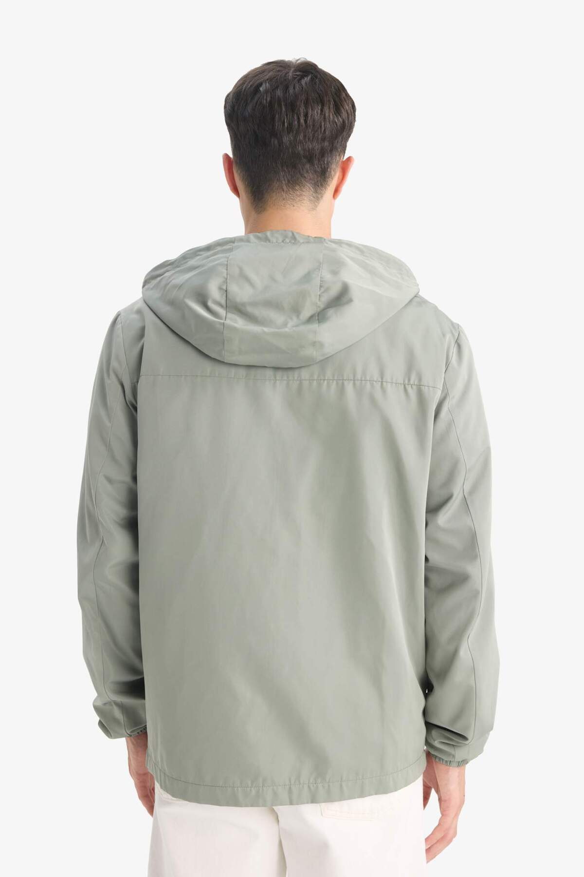 Defacto  Su İtici Slim Fit Dar Kesim File Astarlı Kapüşonlu Fermuarlı Mevsimlik Baharlık Yağmurluk Mont C5821 - Görsel 6