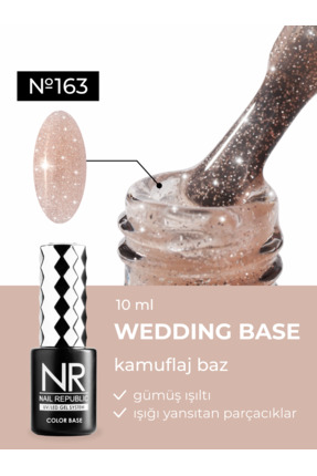 Nail Republic Kalıcı Oje BASE Bej Kamuflaj Wedding 163 Simli (10 ml)