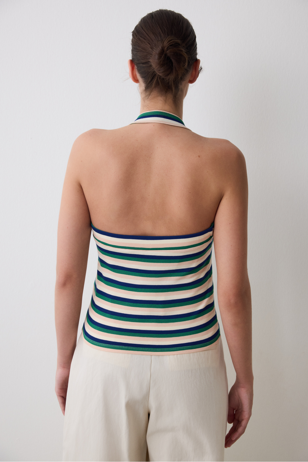 Penti-Πολύχρωμο μπλουζάκι Semi Crop Stripe Halter 5