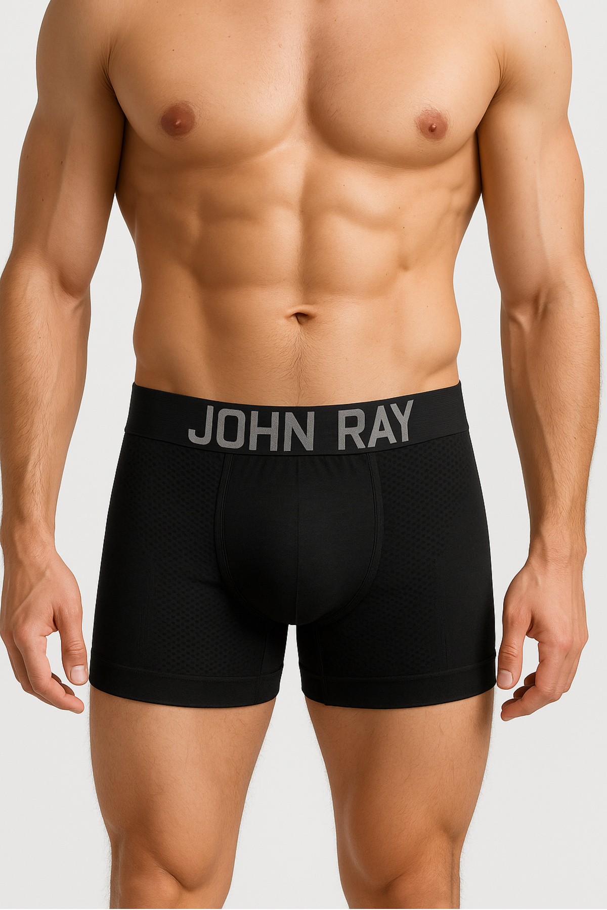 John Ray 3 Adet Siyah Erkek Dikişsiz Mikrofiber Likralı Esnek Premium Boxer görsel 2