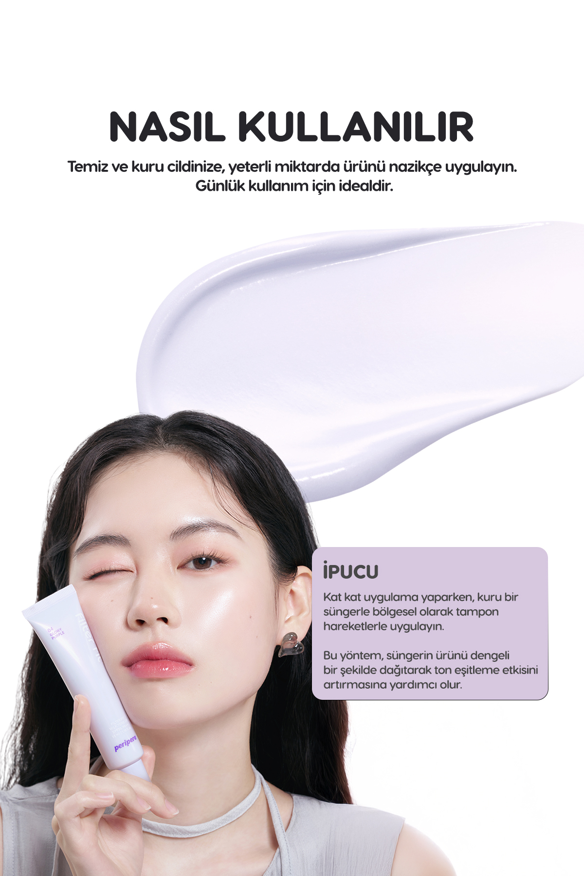Işıltılı, Ton Eşitleyici Krem Filter Fit Milk Tone Up (004 Glowy Purple) SPF30 PA++ — بنفش 111593 — تصویر 8 از 9