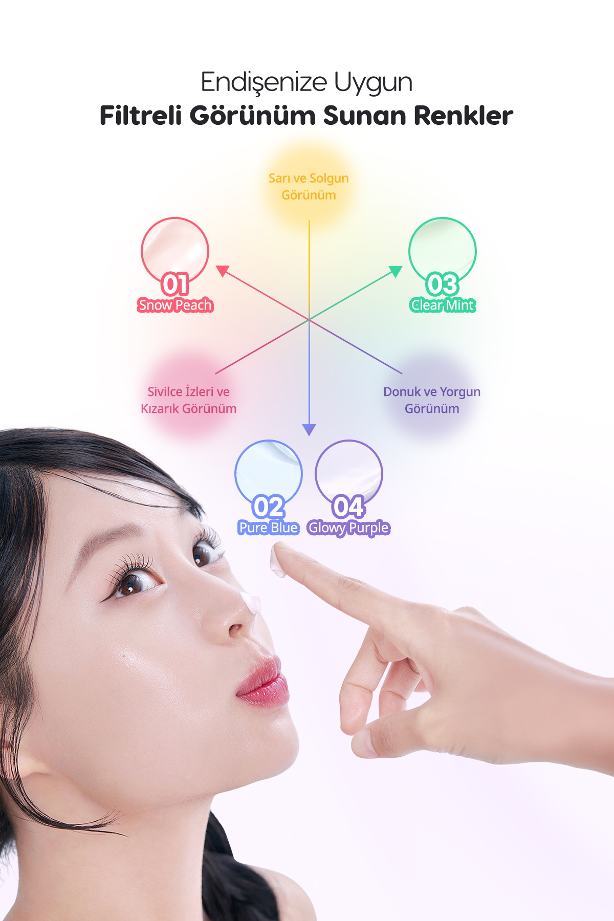 Işıltılı, Ton Eşitleyici Krem Filter Fit Milk Tone Up (004 Glowy Purple) SPF30 PA++ — بنفش 111593 — تصویر 7 از 9